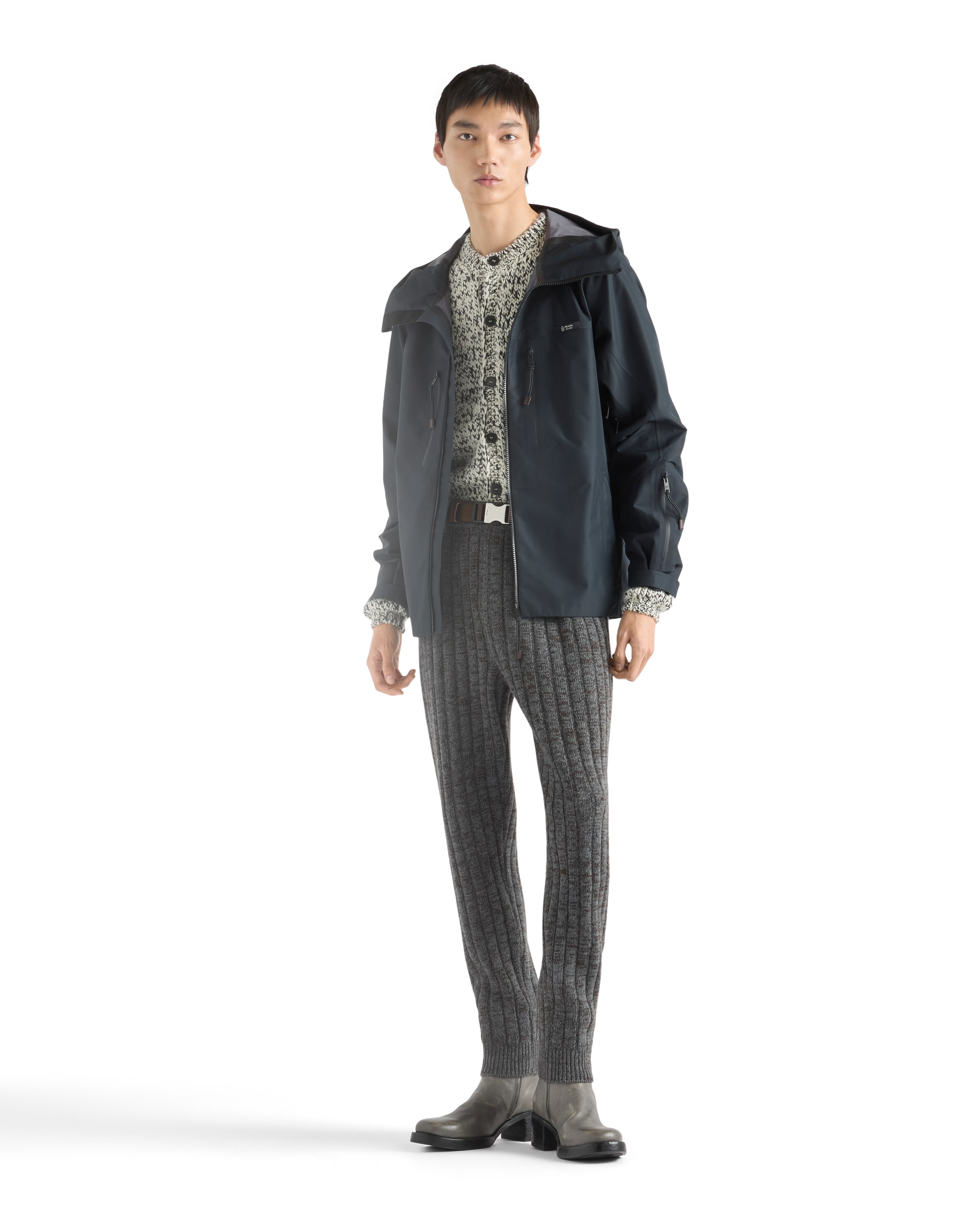 Prada Men's Technical Fabric Jacket In Black