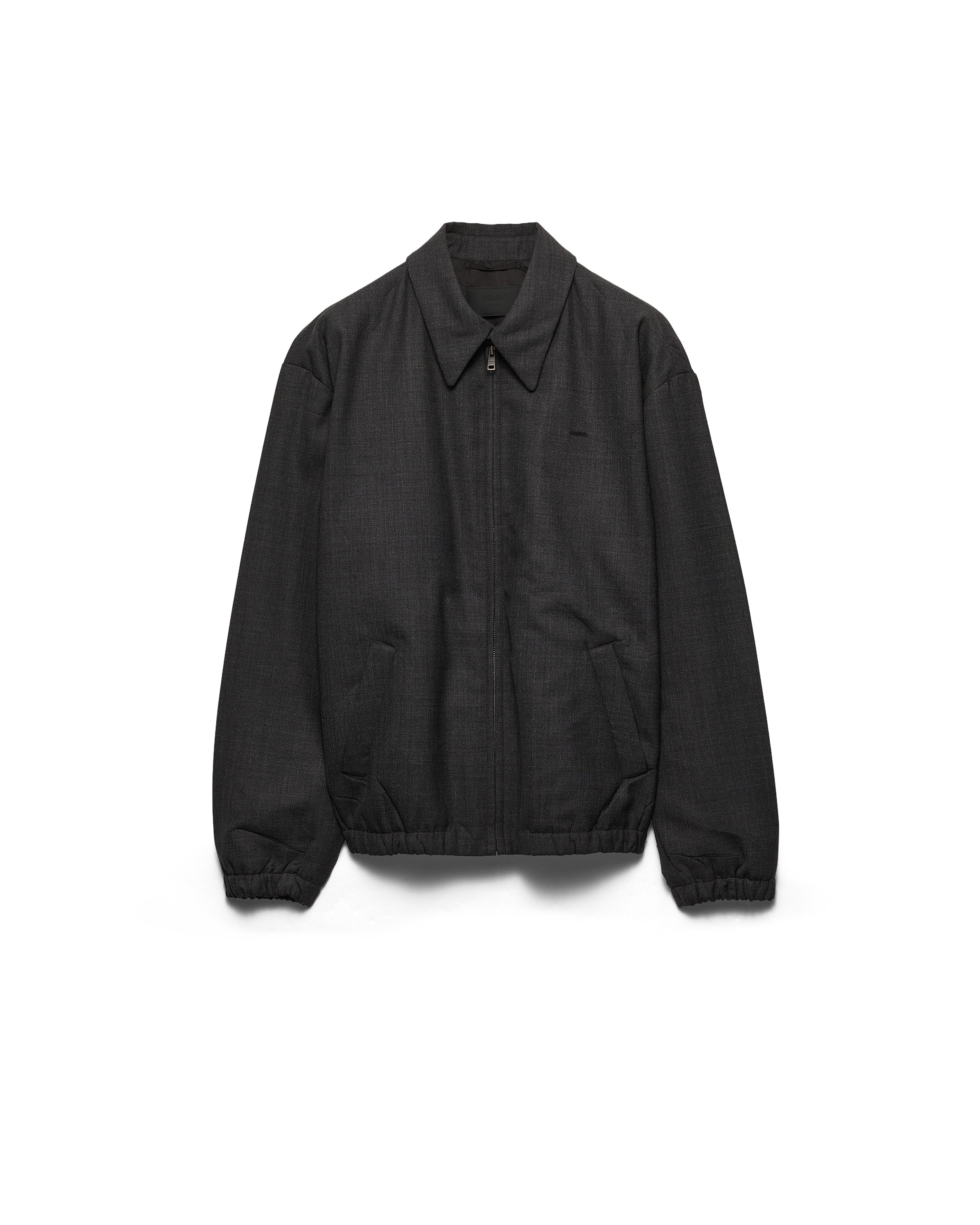Prada Men's Wool Blouson Jacket In Black