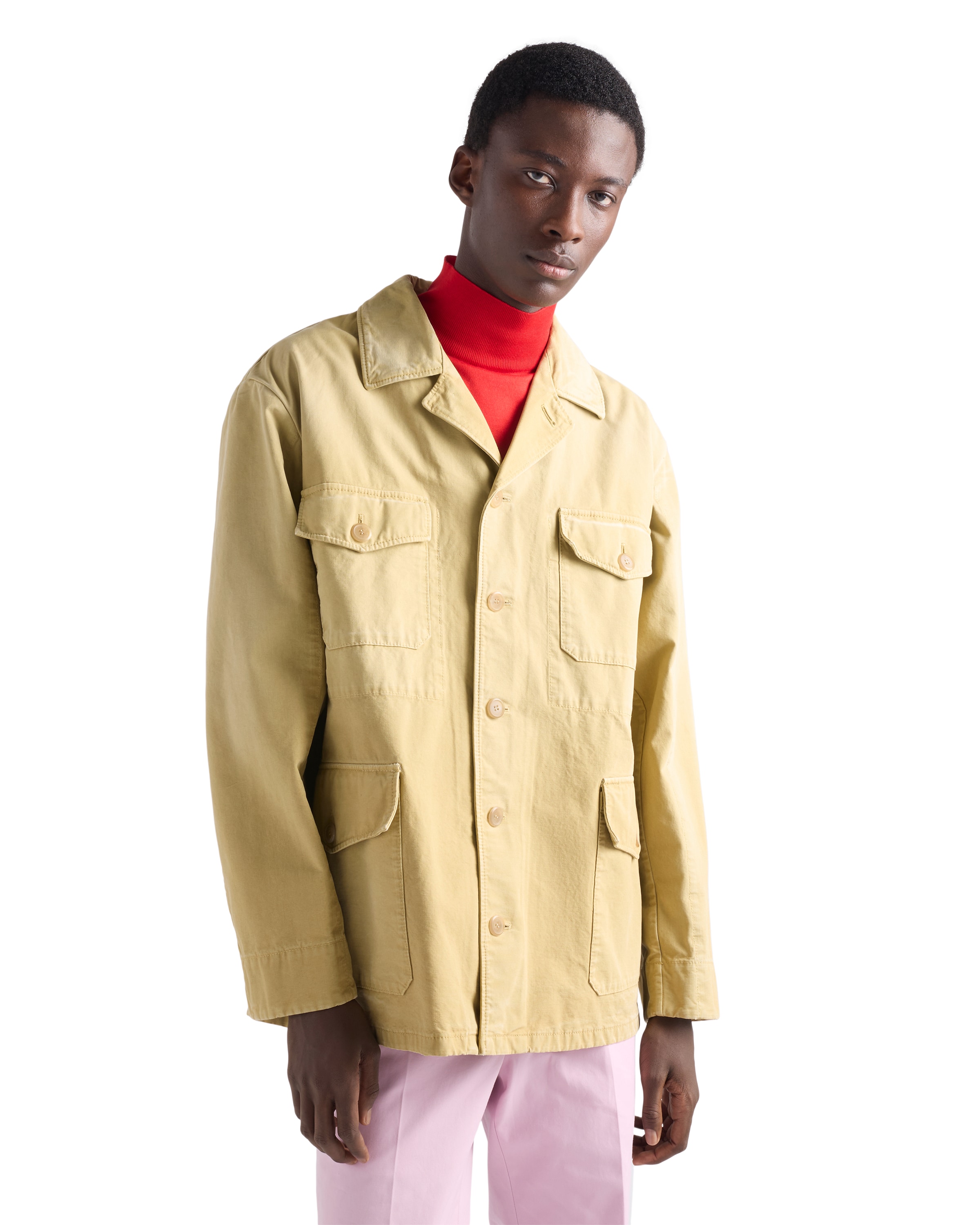 Prada Patch-pockets Button Jacket In Brown