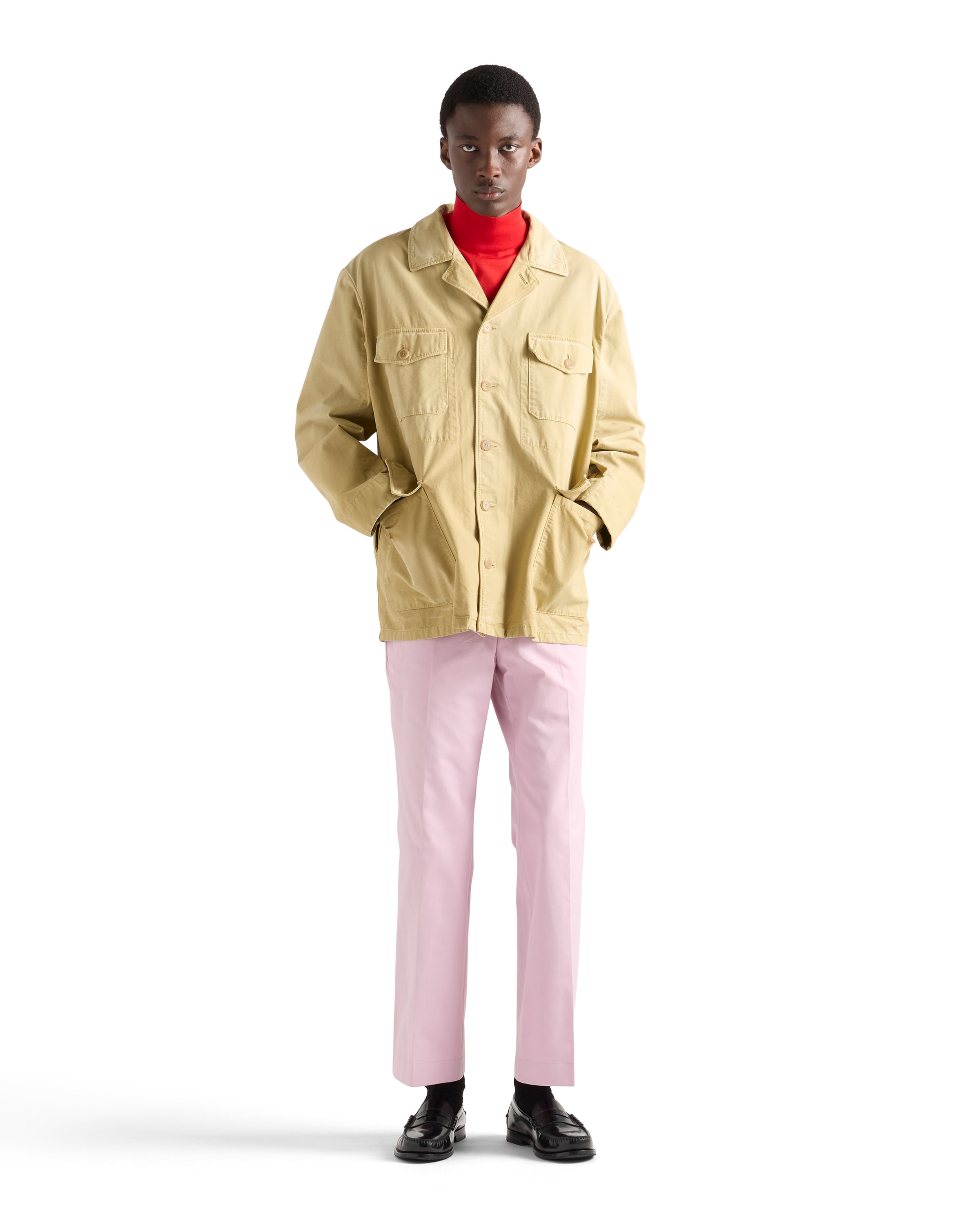 Prada Patch-pockets Button Jacket In Brown