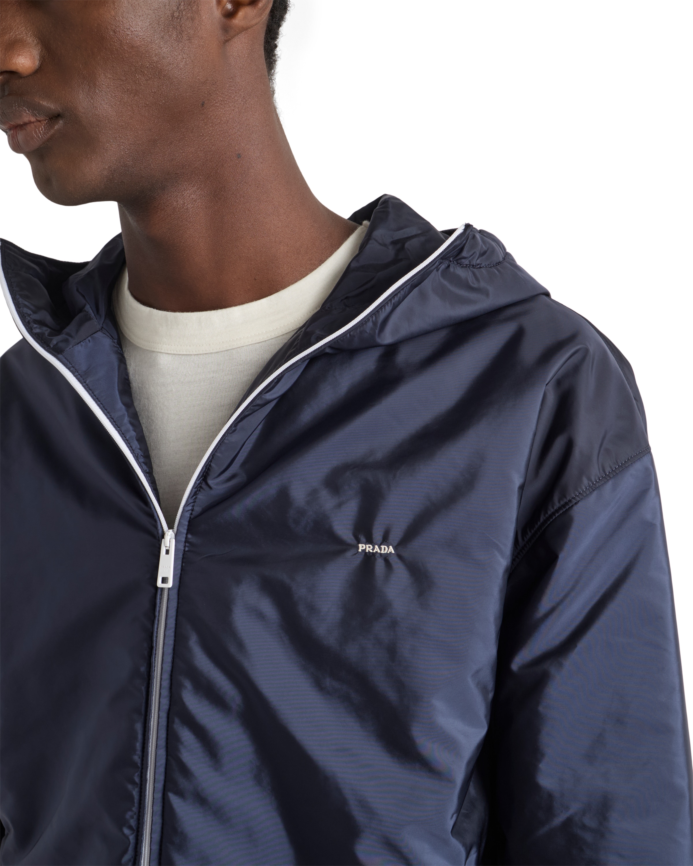 Prada Re-nylon Jacket In Blue