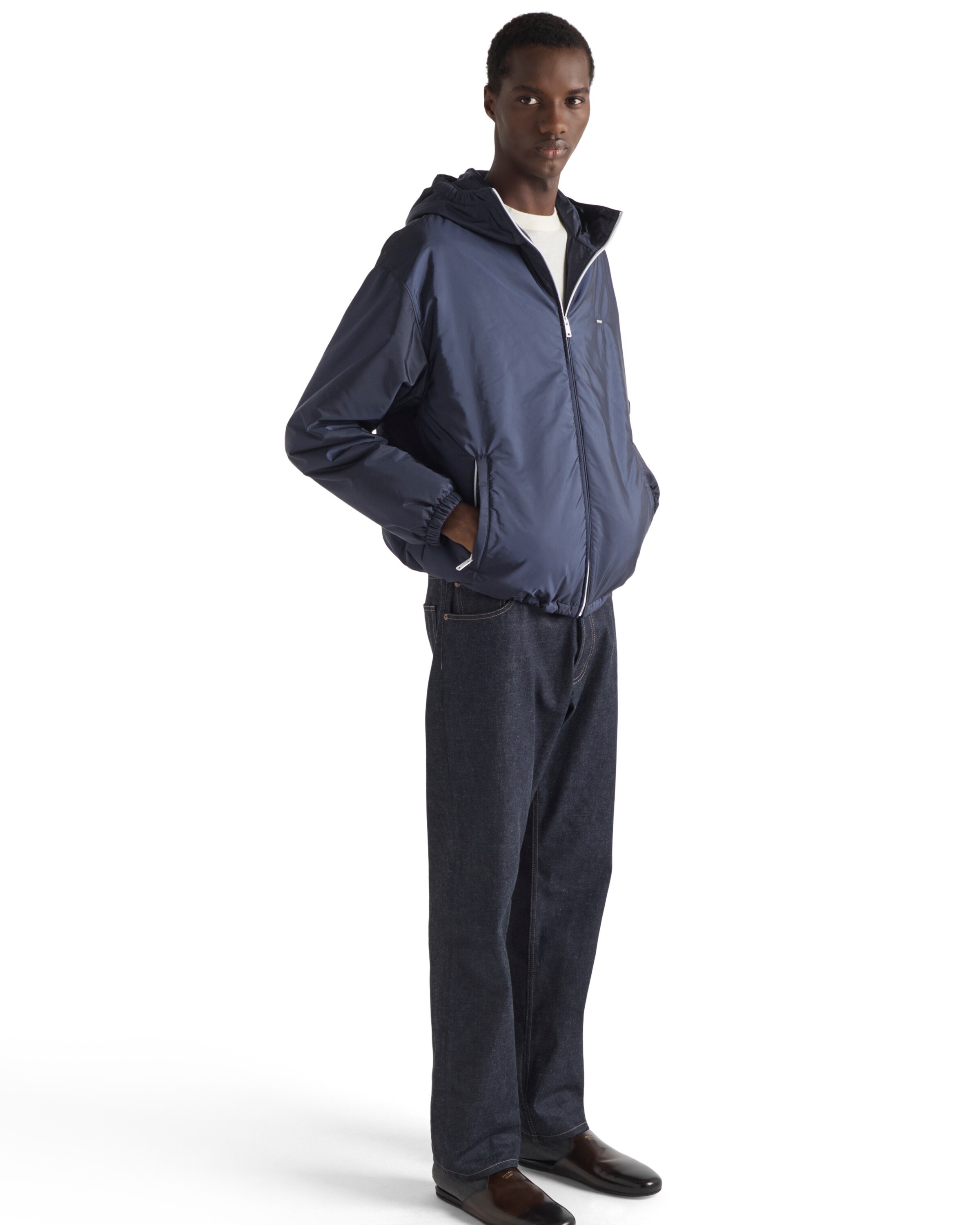 Prada Re-nylon Jacket In Blue