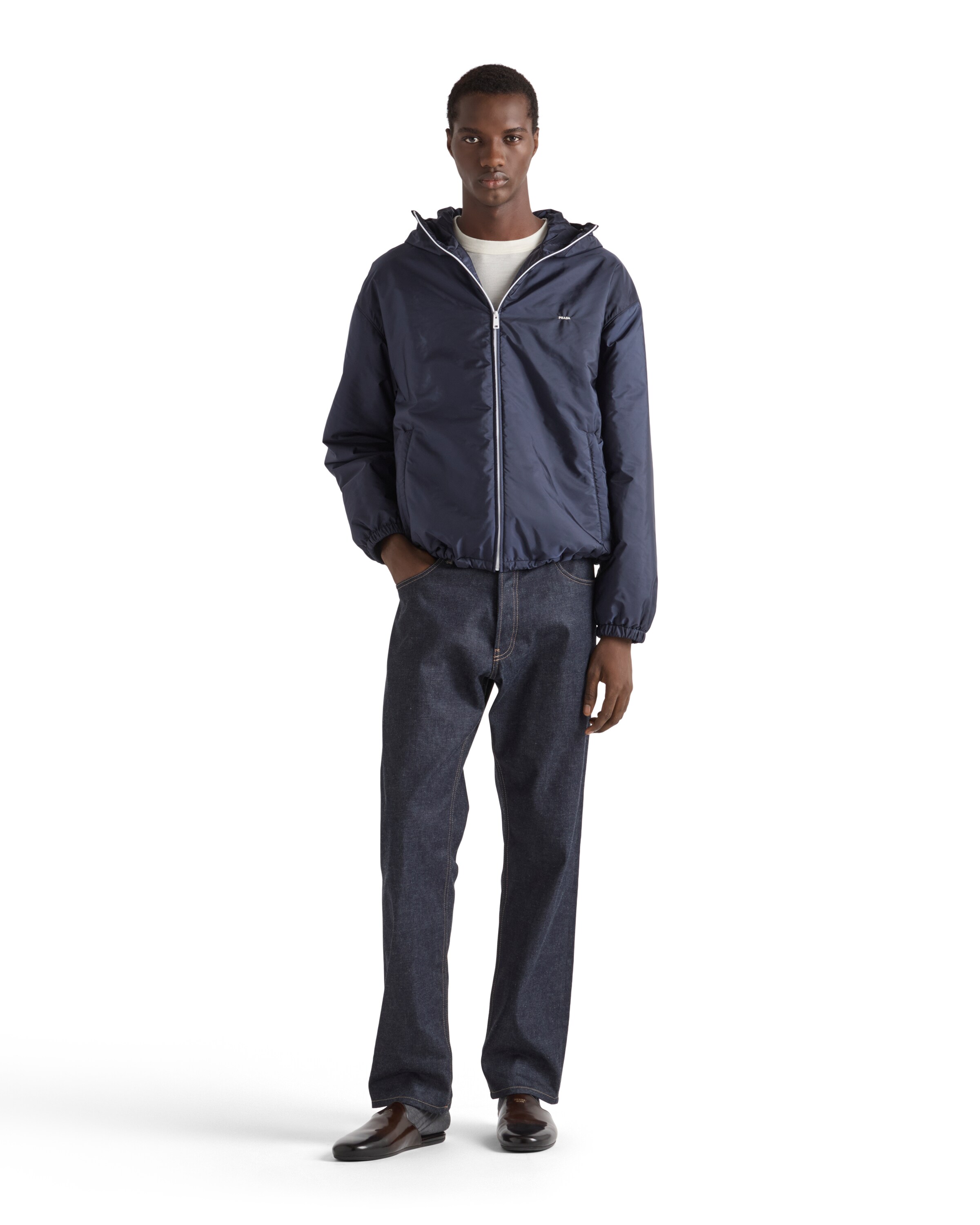 Prada Re-nylon Jacket In Blue