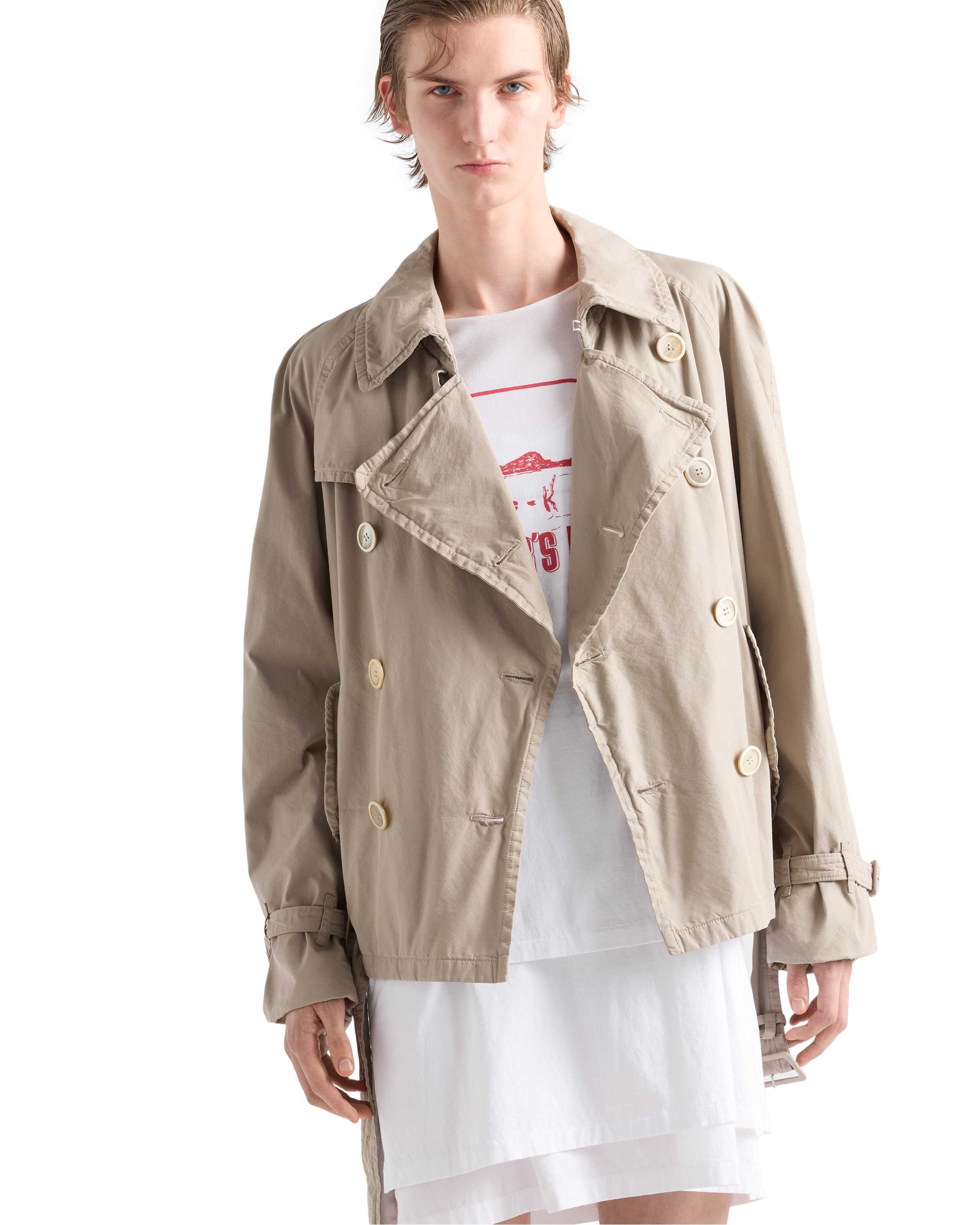 Prada Men's Technical Cotton Jacket In Neutral
