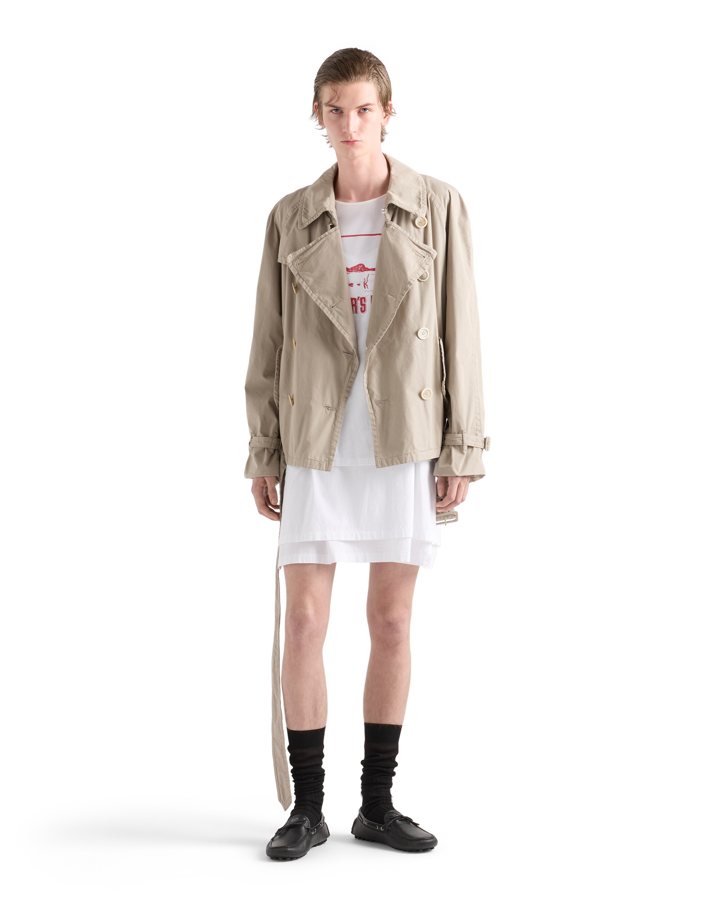 Prada Men's Technical Cotton Jacket In Neutral