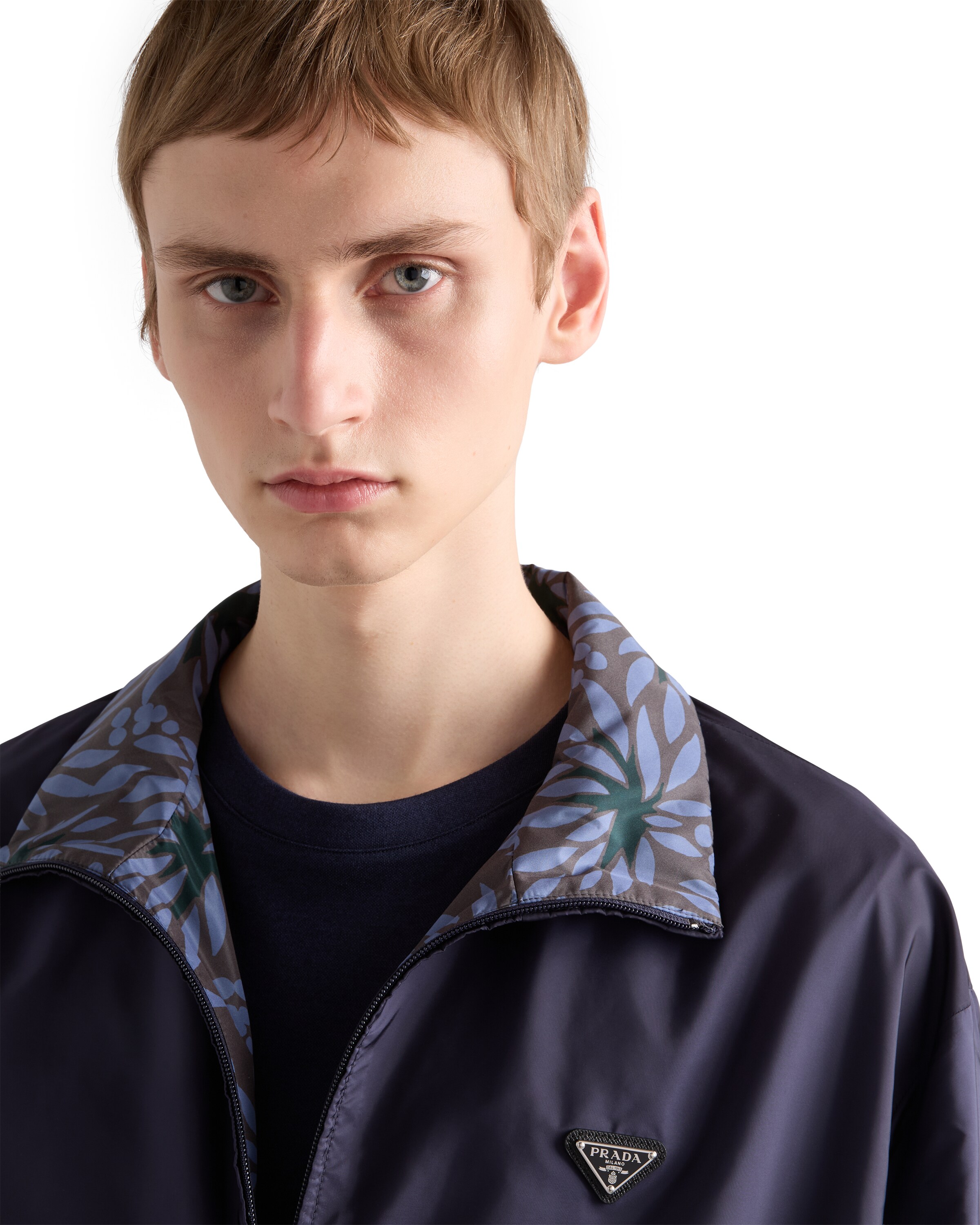 Prada Mens Blue Reversible Re-nylon Jacket In Blue