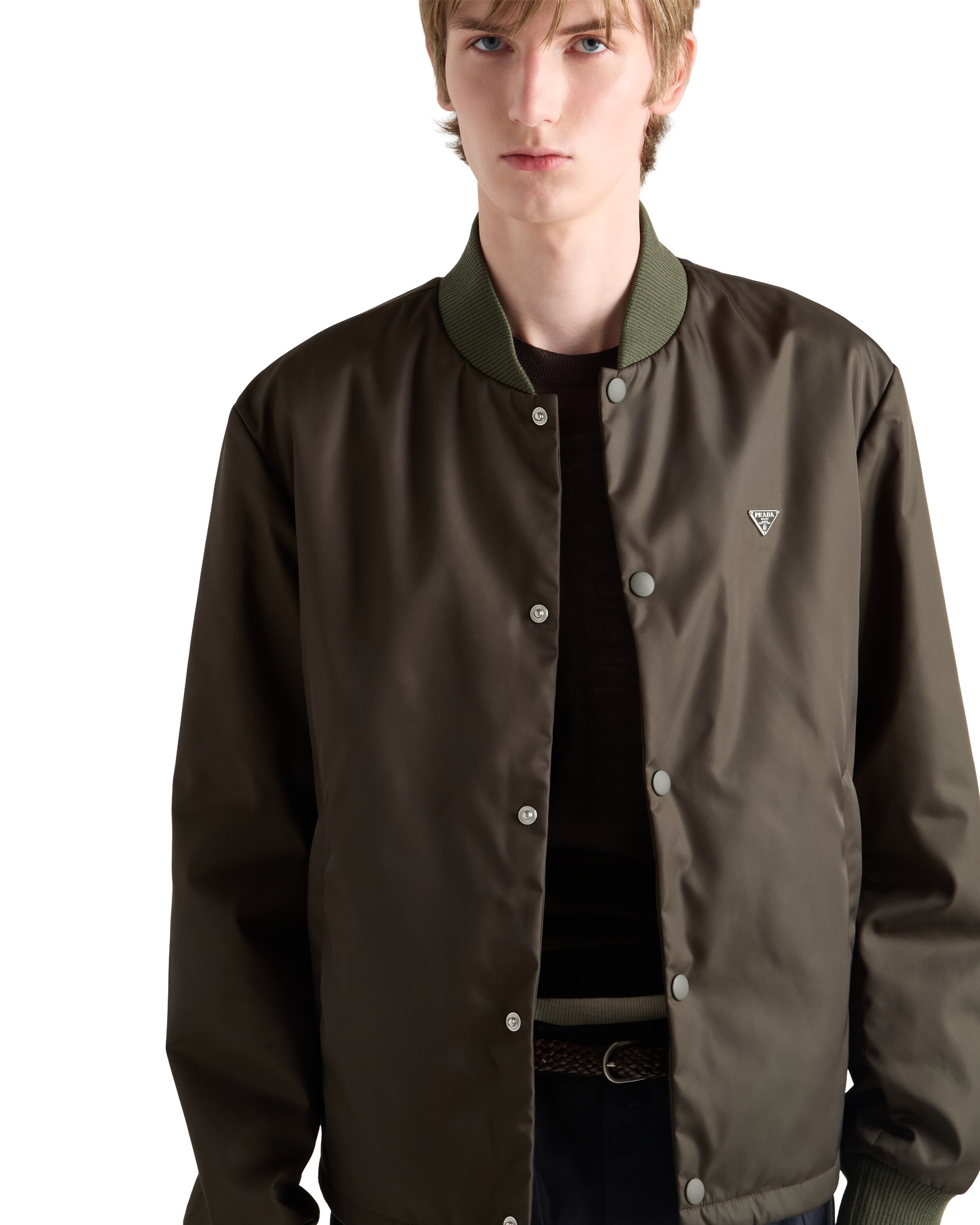 Prada Single Breasted Jacket In Brown