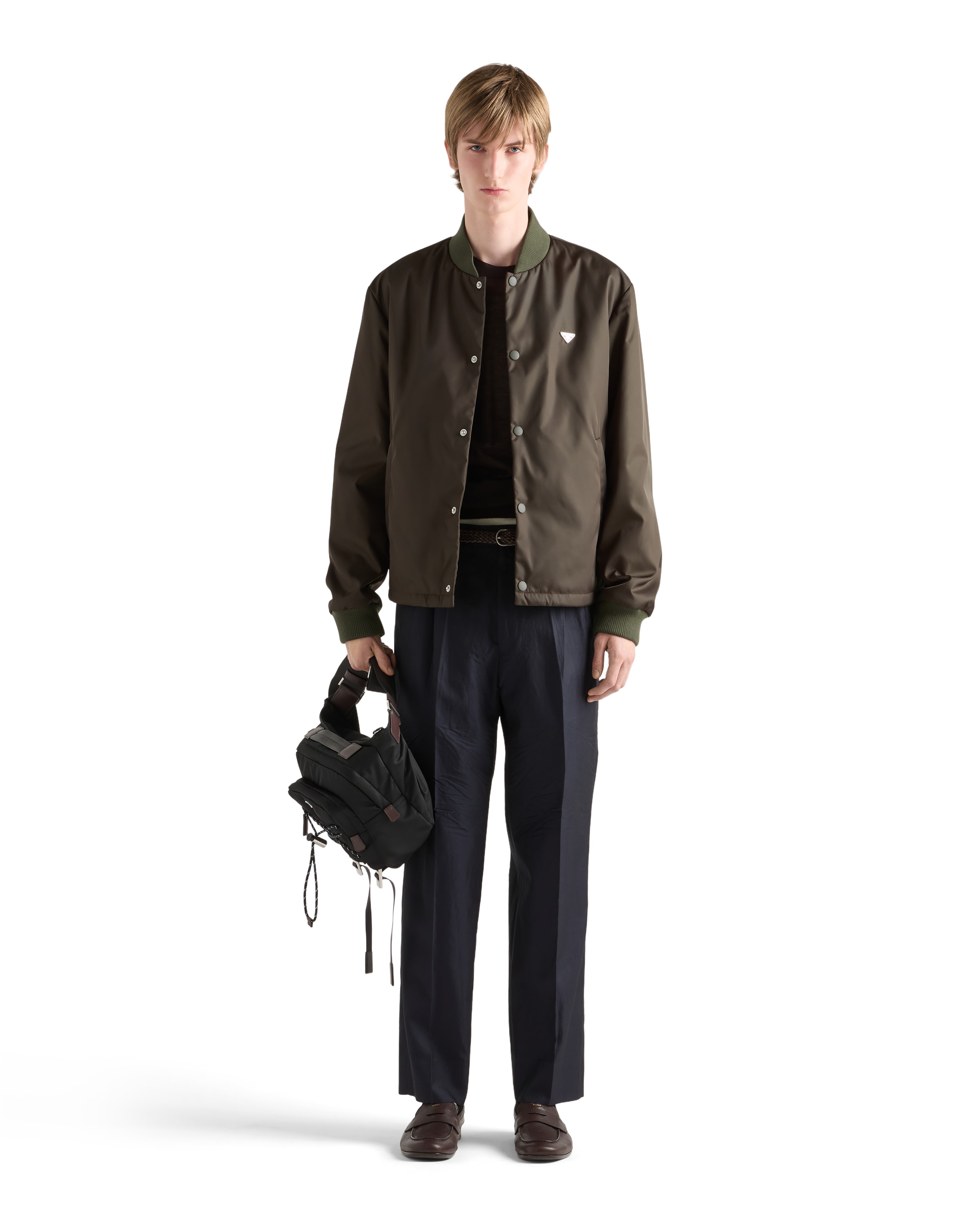 Prada Single Breasted Jacket In Brown