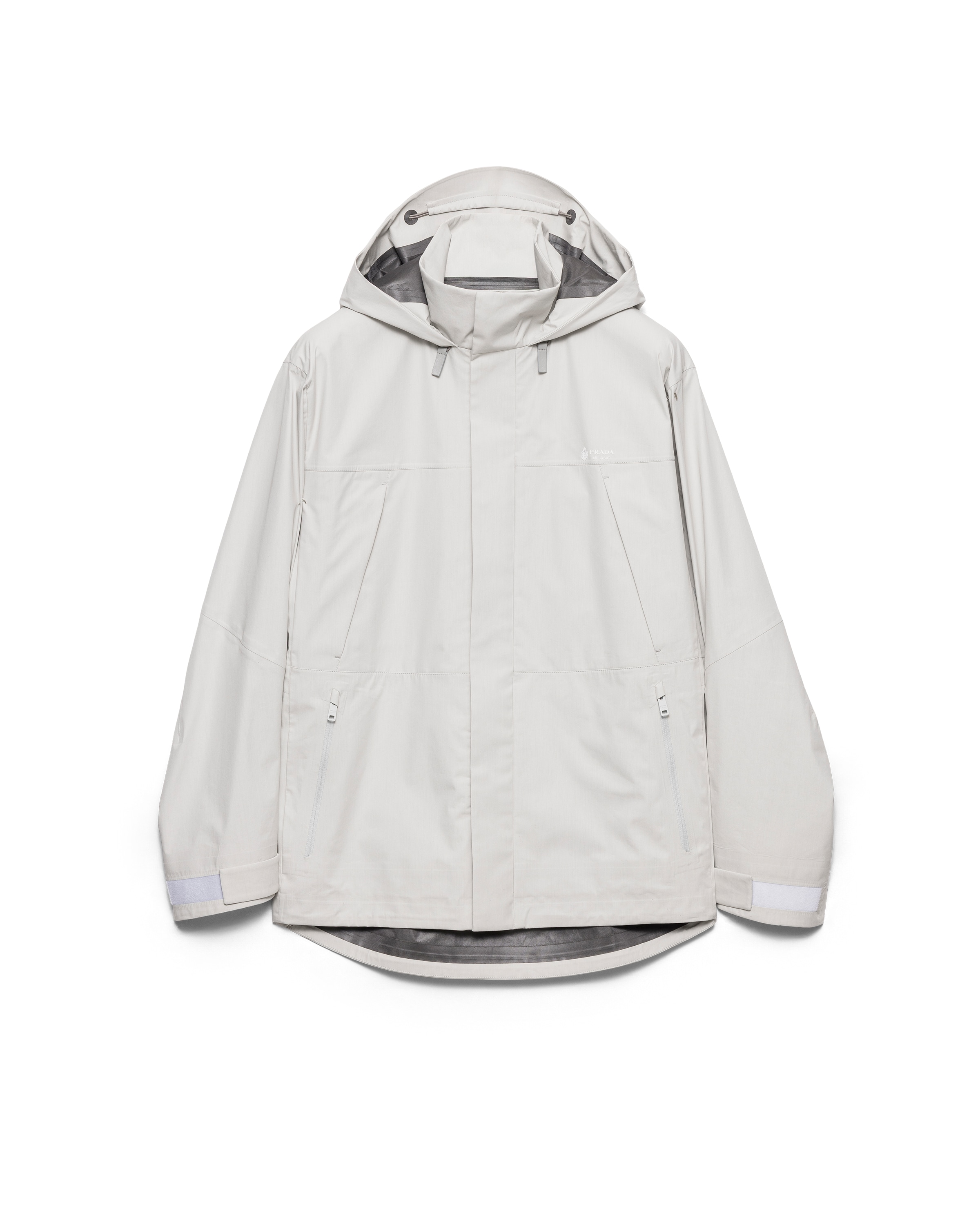 Prada Technical Fabric Jacket In Neutral