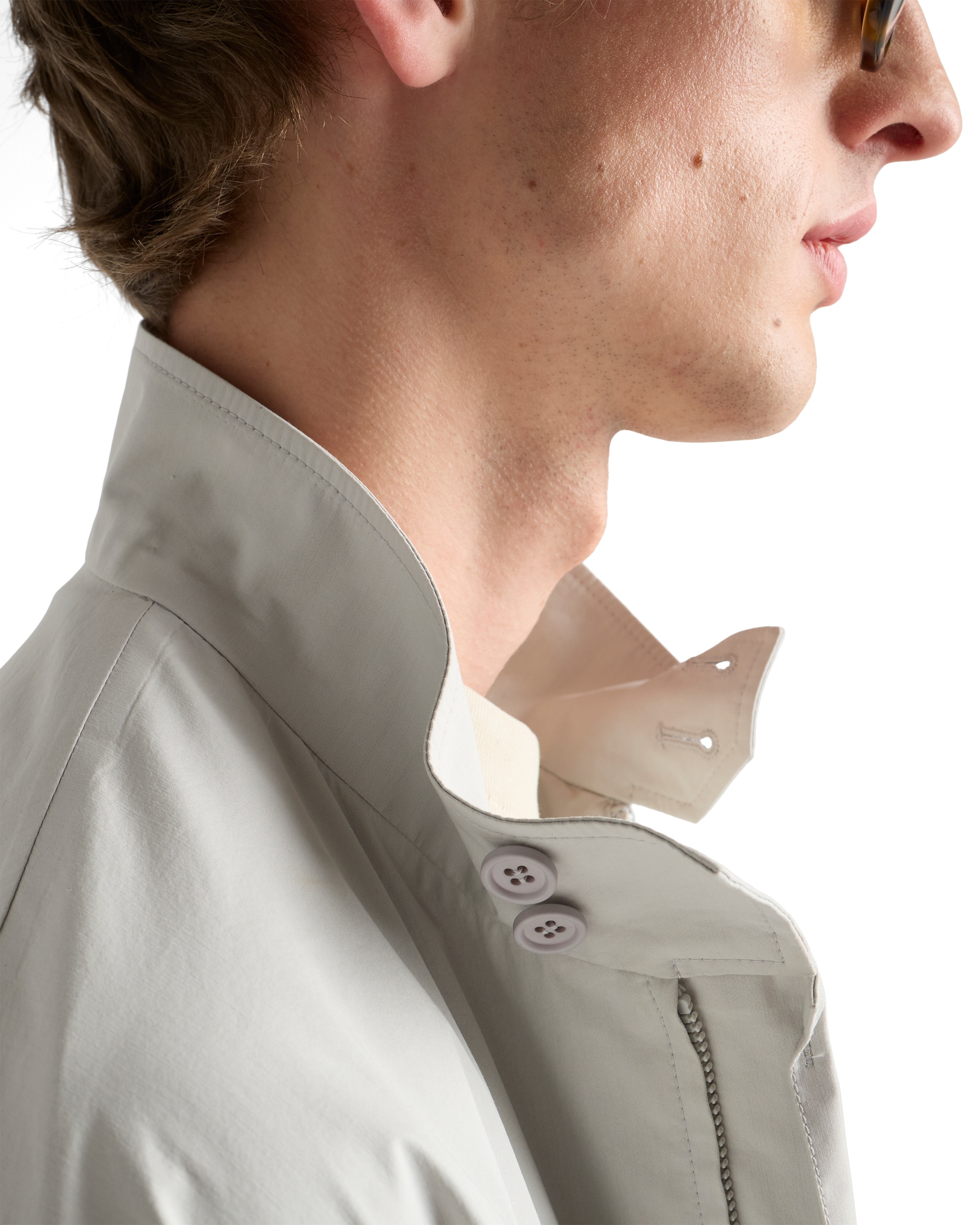 Prada Technical Fabric Jacket In Neutral