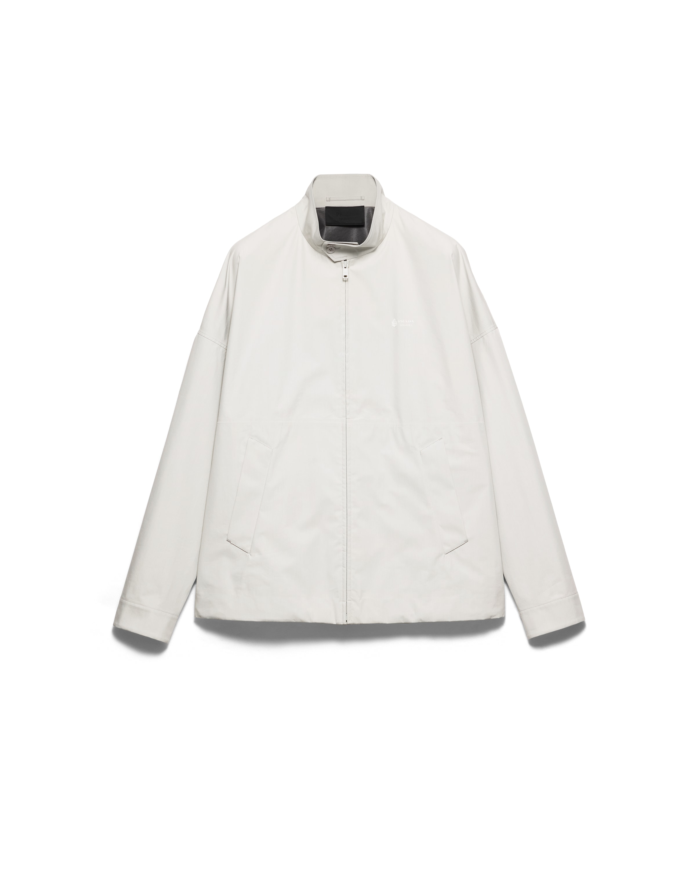 Prada Technical Fabric Jacket In Neutral