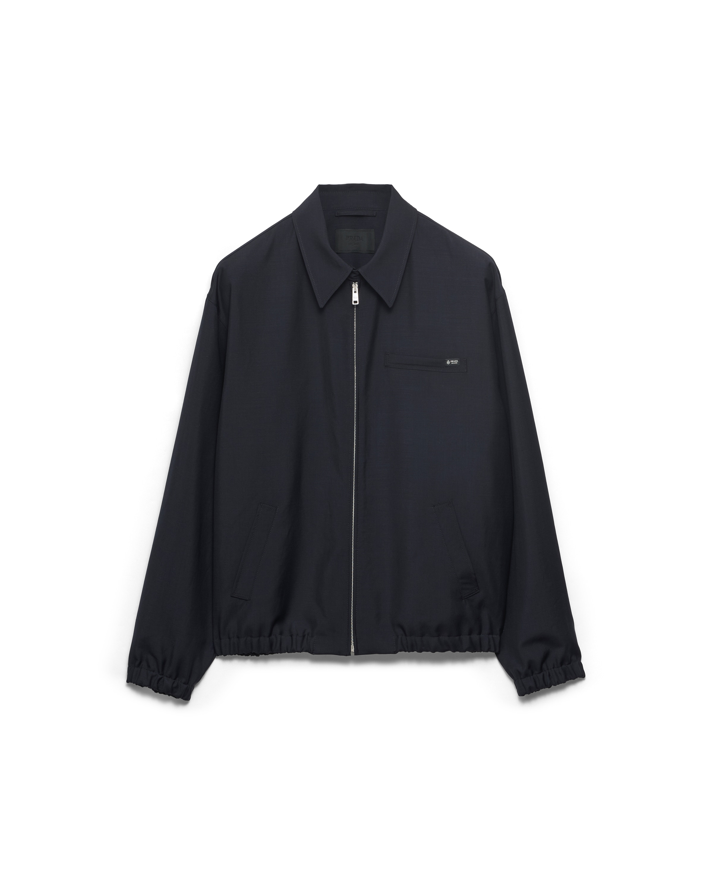 Prada Technical Fabric Blouson Jacket In Blue