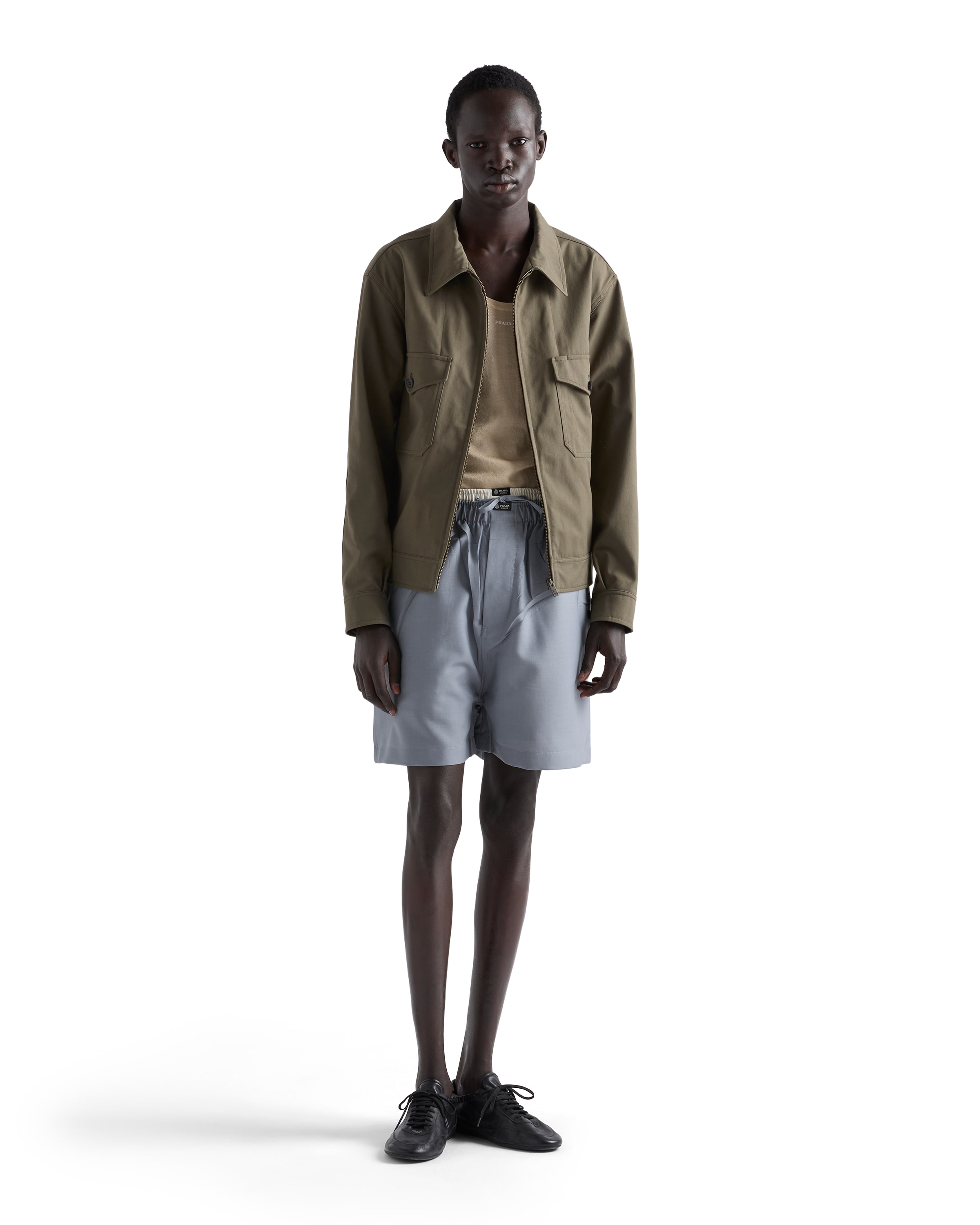 Prada Technical Fabric Jacket In Gray