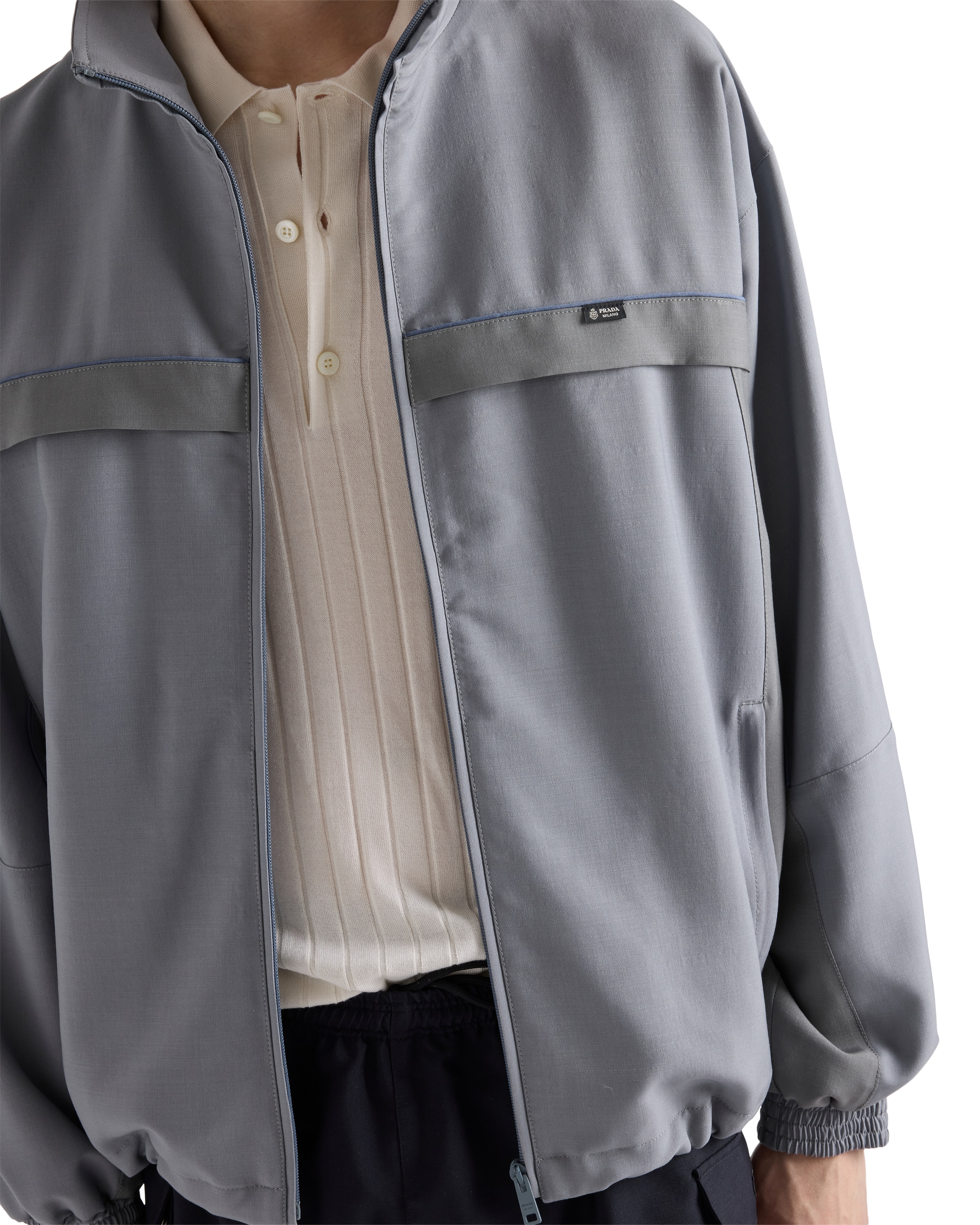 Prada Mohair Wool Jacket In Gray