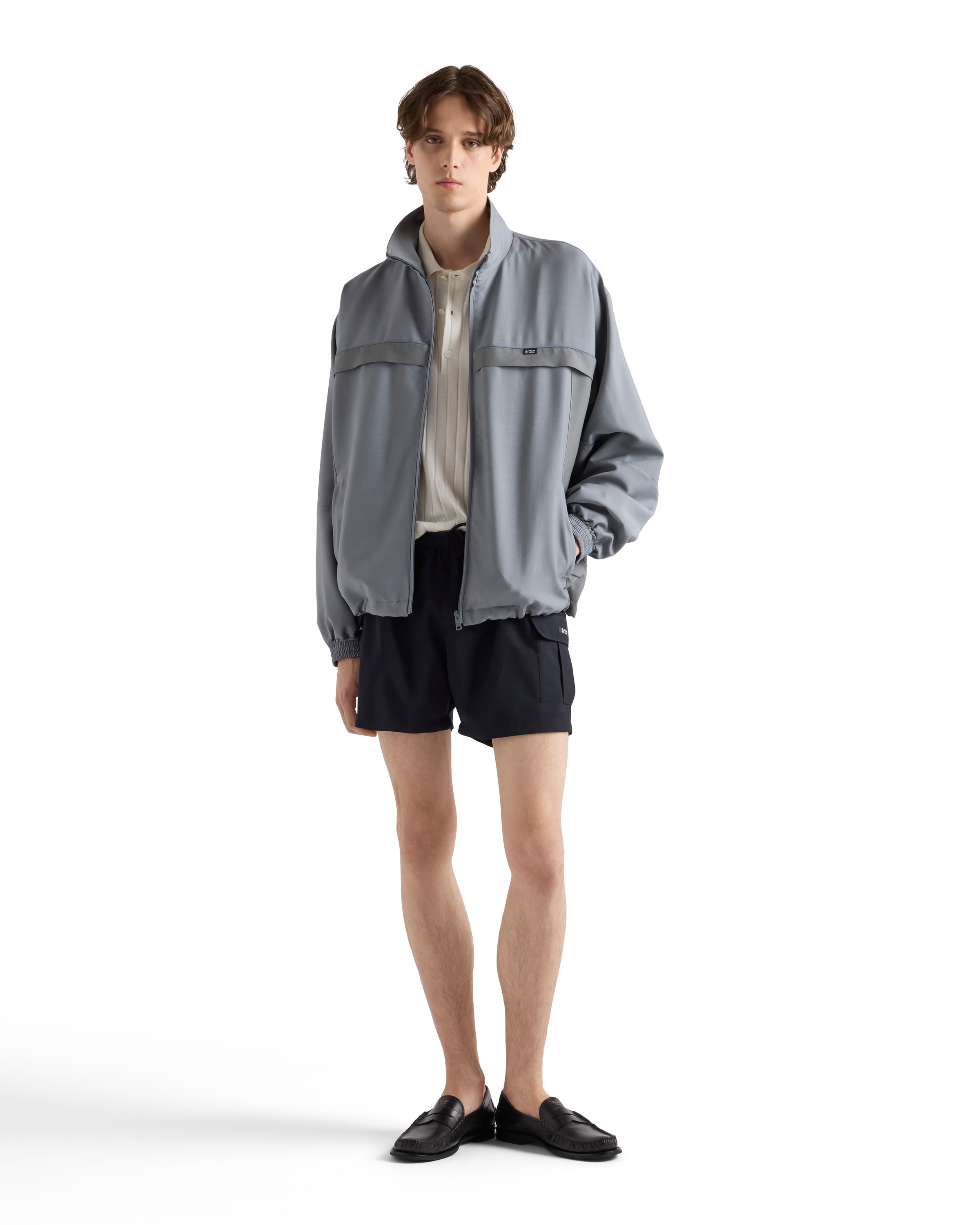 Prada Mohair Wool Jacket In Gray