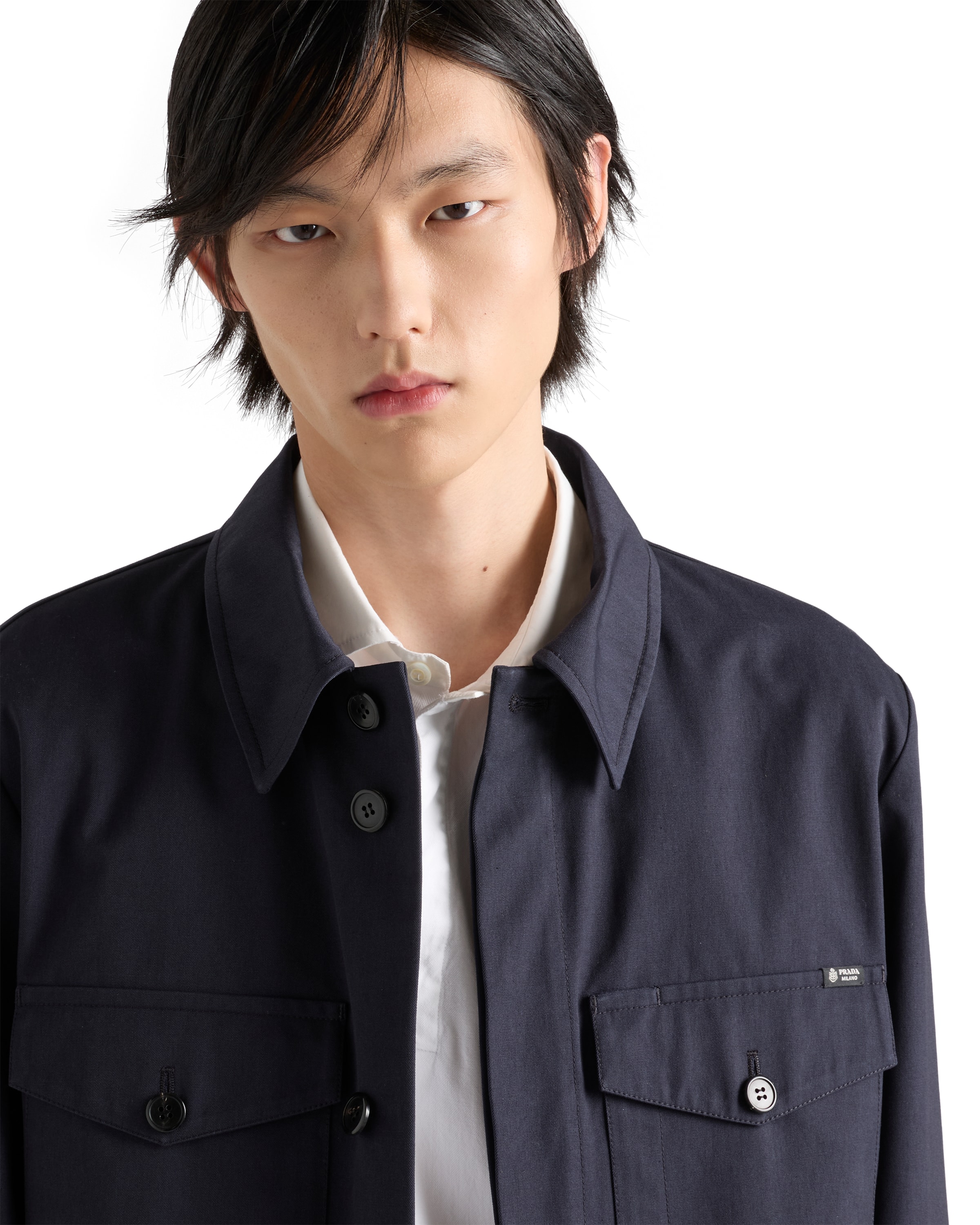 Prada Technical Fabric Jacket In Blue