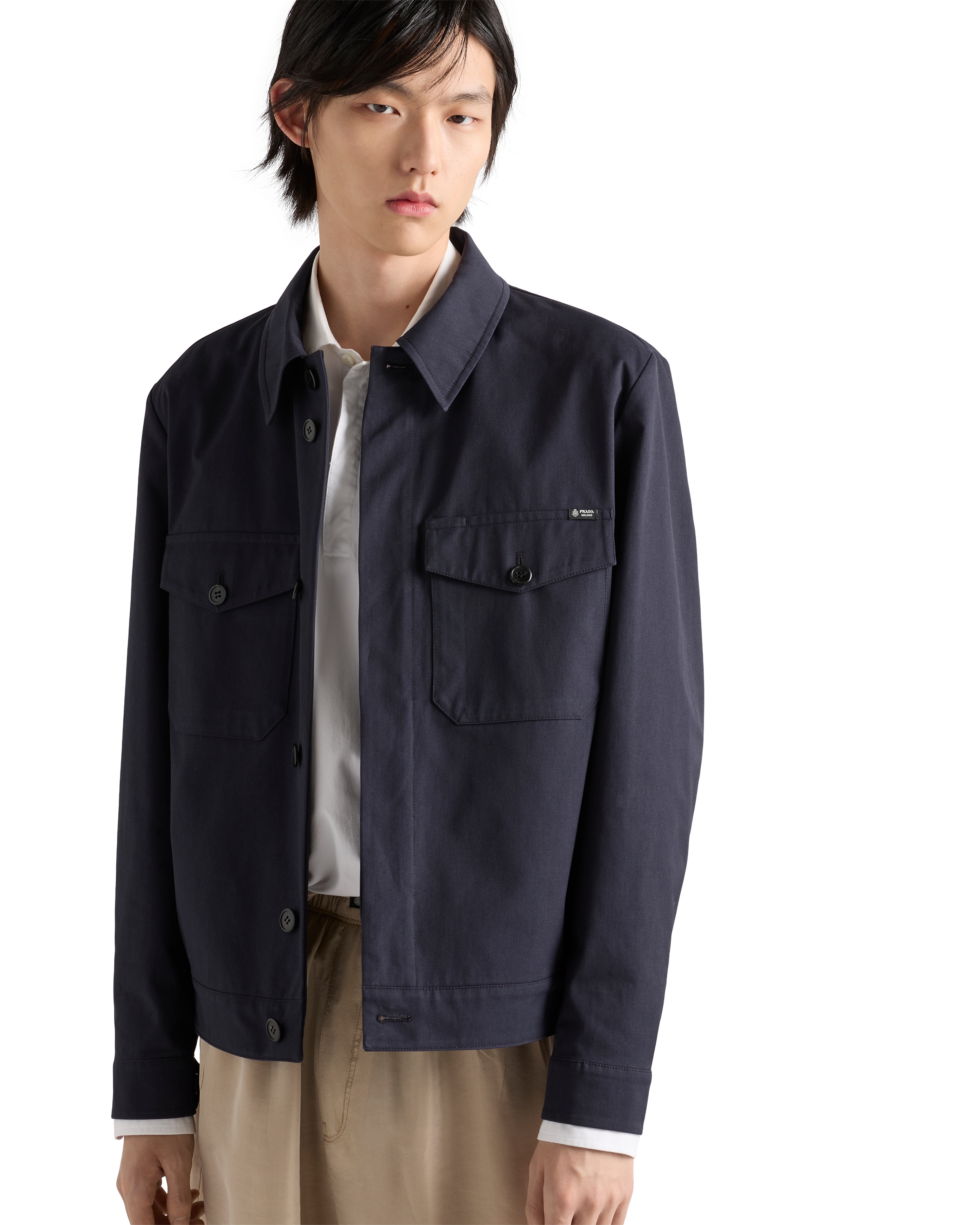 Prada Technical Fabric Jacket In Blue