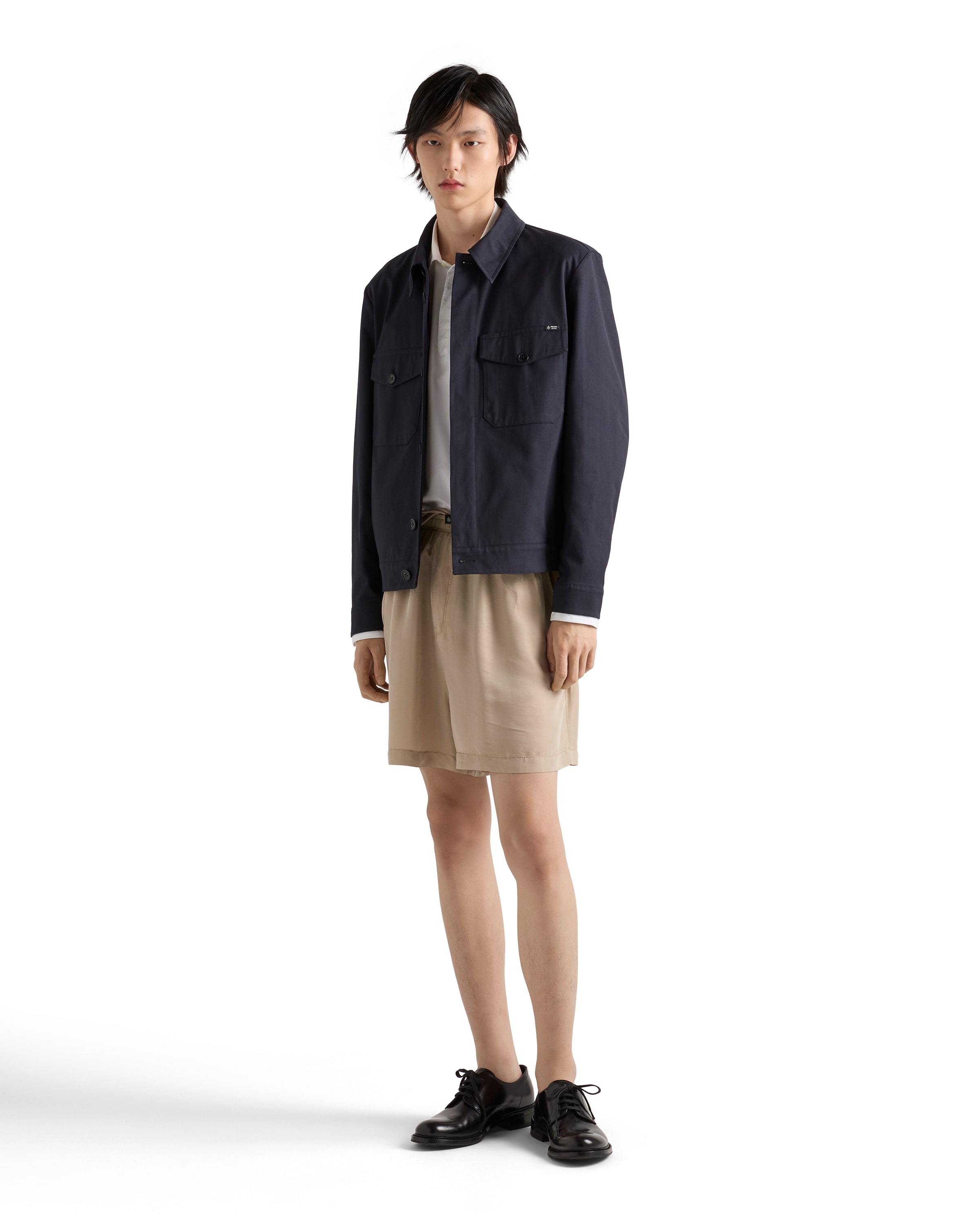 Prada Technical Fabric Jacket In Blue