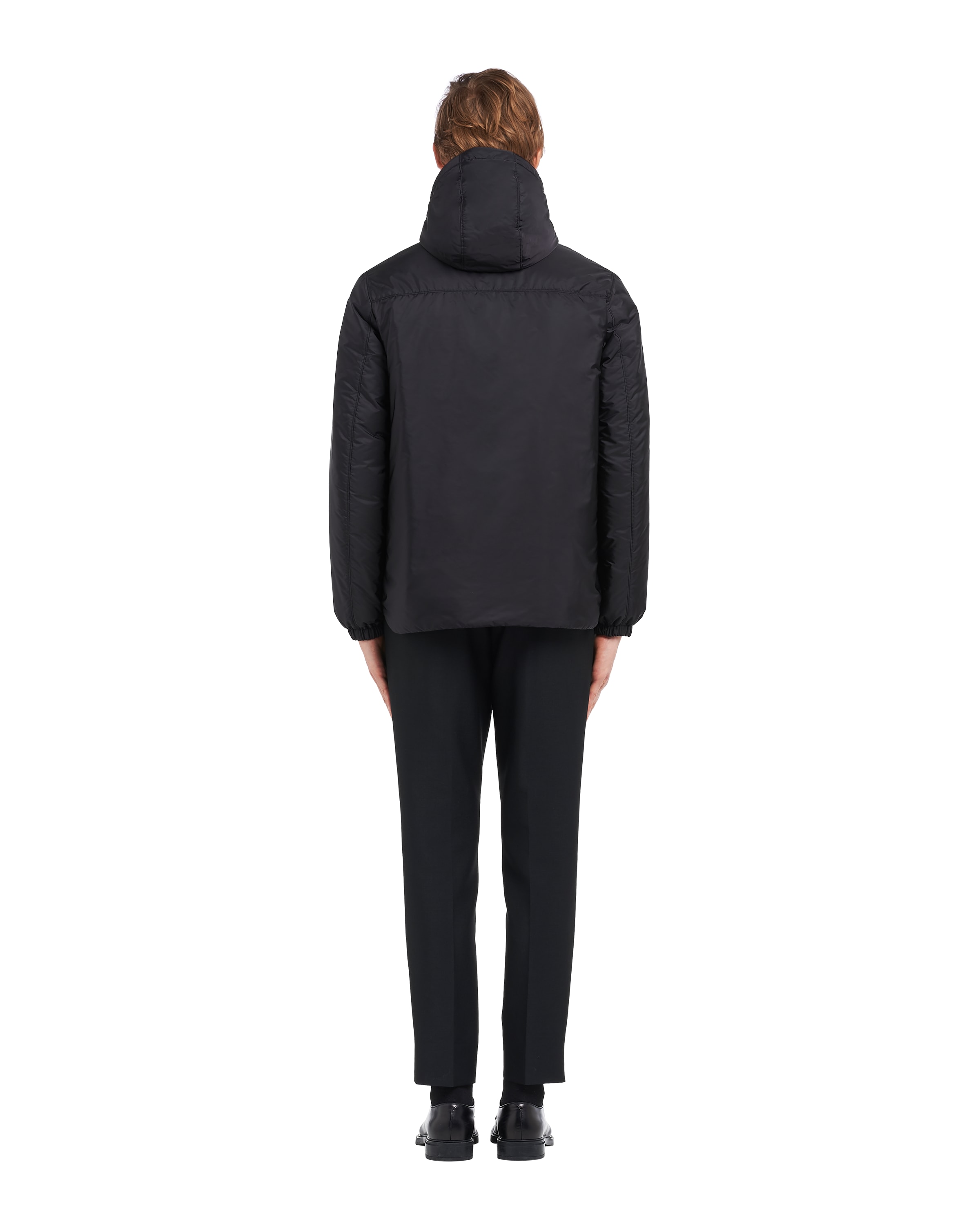 Prada Re-nylon Puffer Jacket In Black