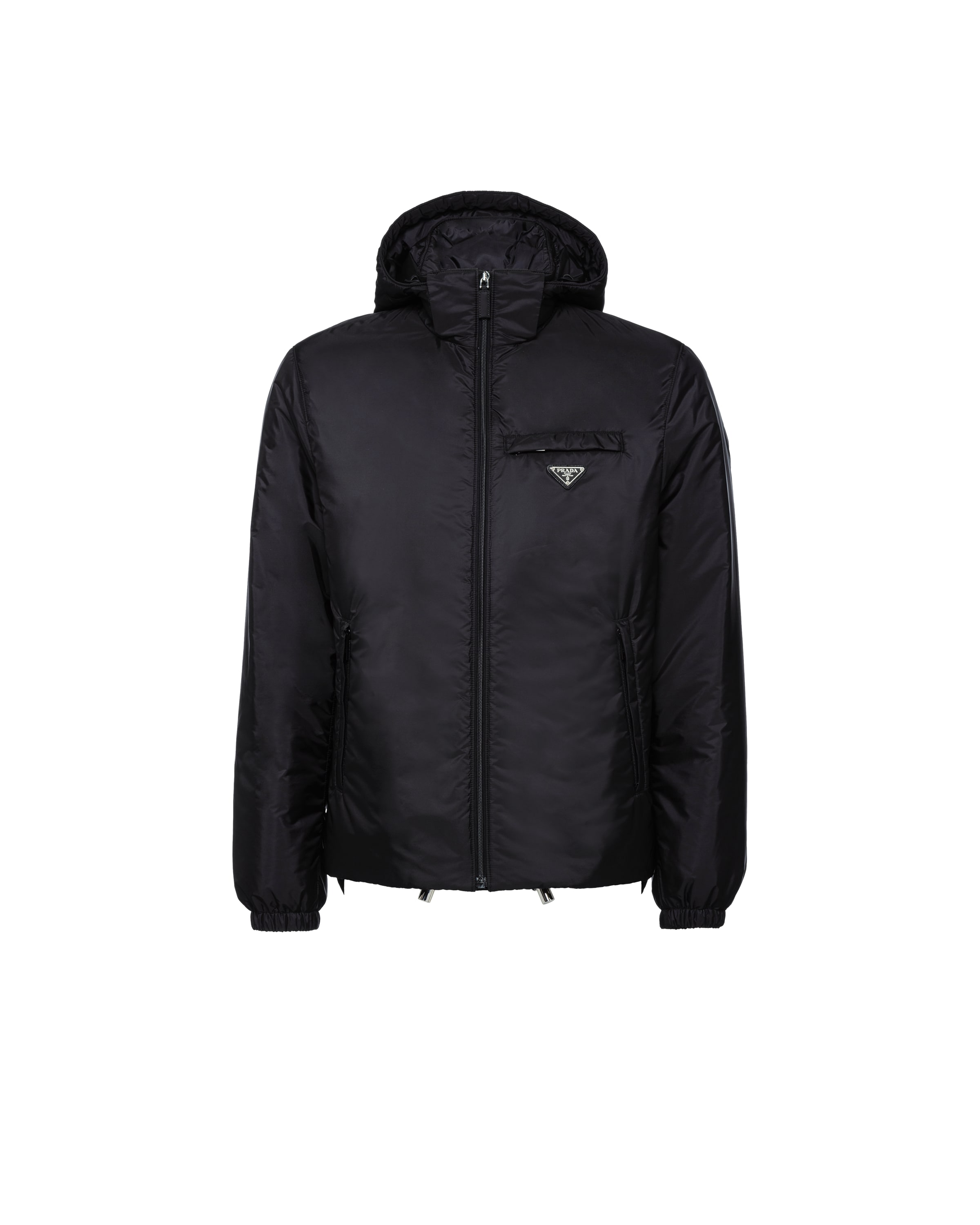 Prada Re-nylon Puffer Jacket In Black