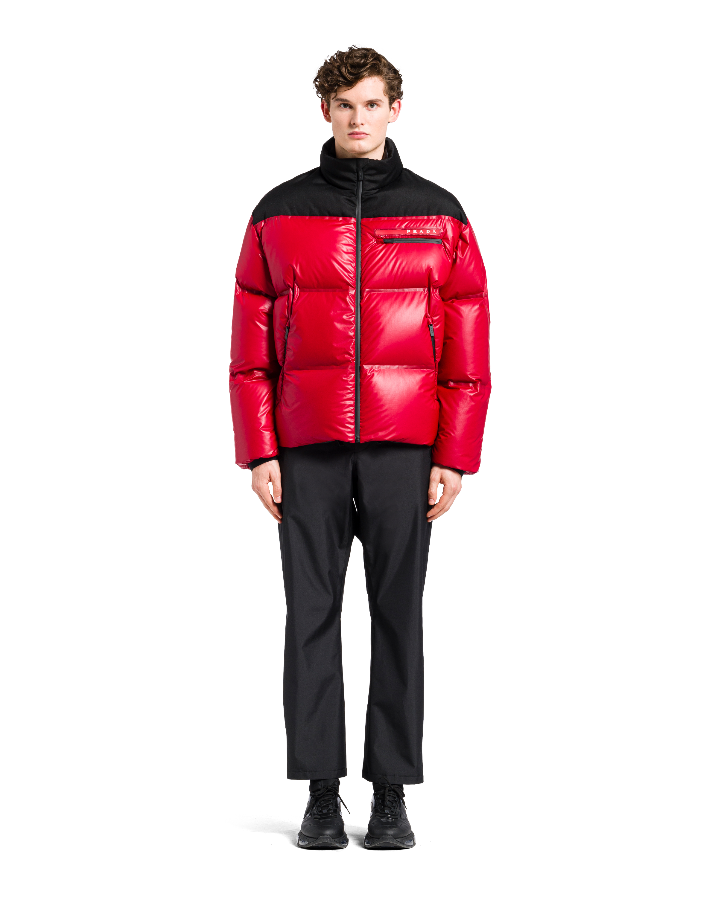 Prada red puffer jacket hotsell