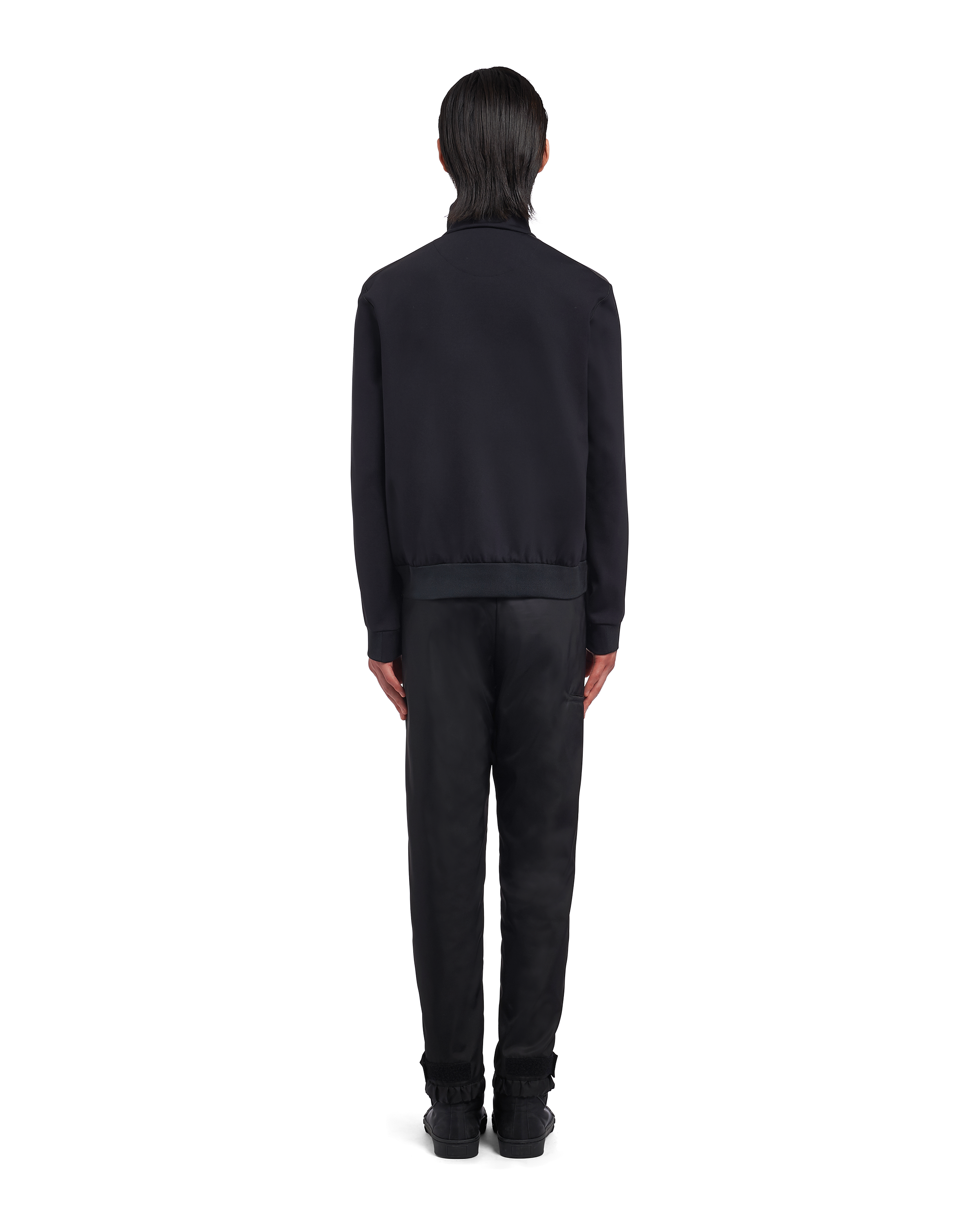 Black/black Technical fleece jacket | Prada