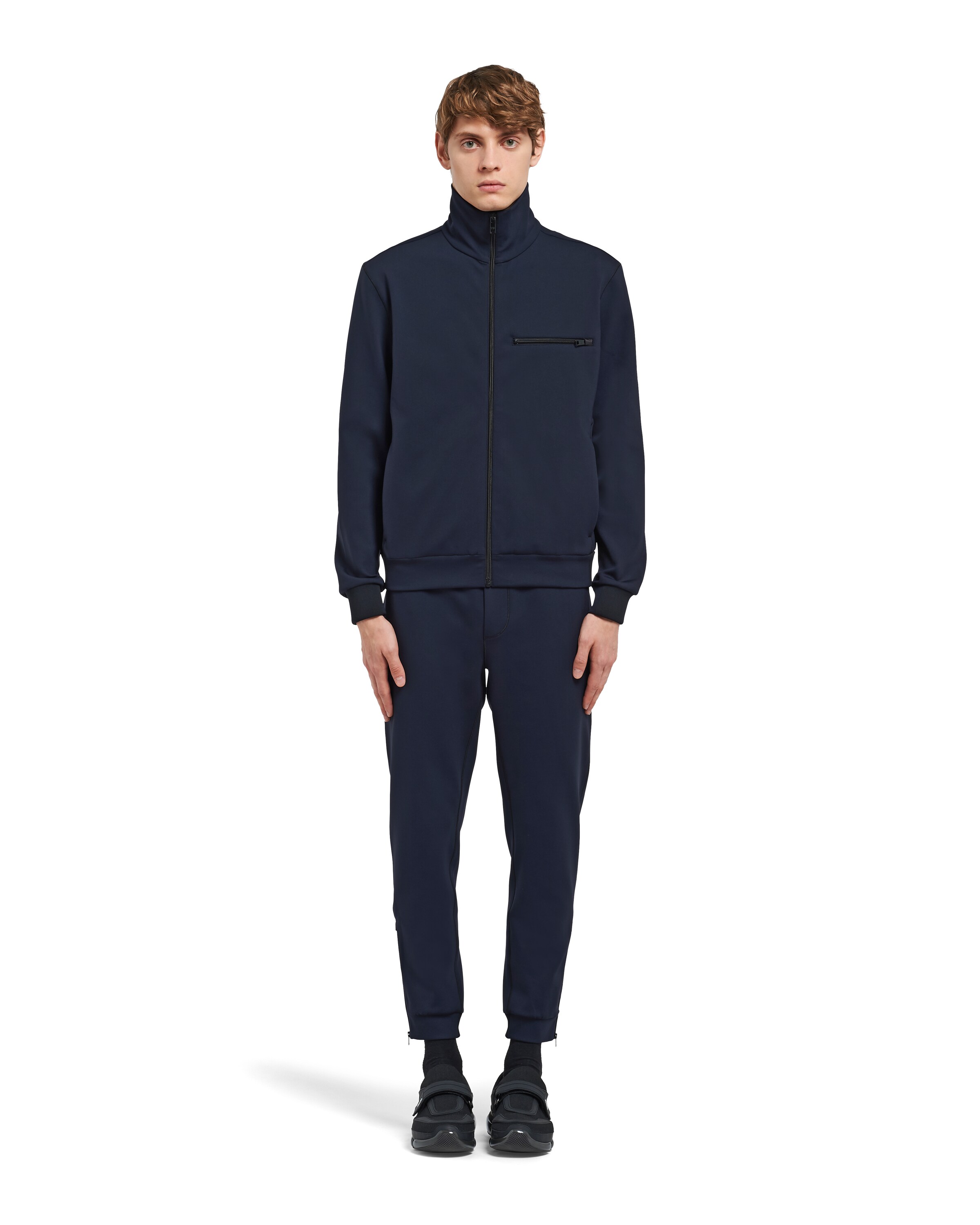 Blue/black Technical jersey jacket Prada