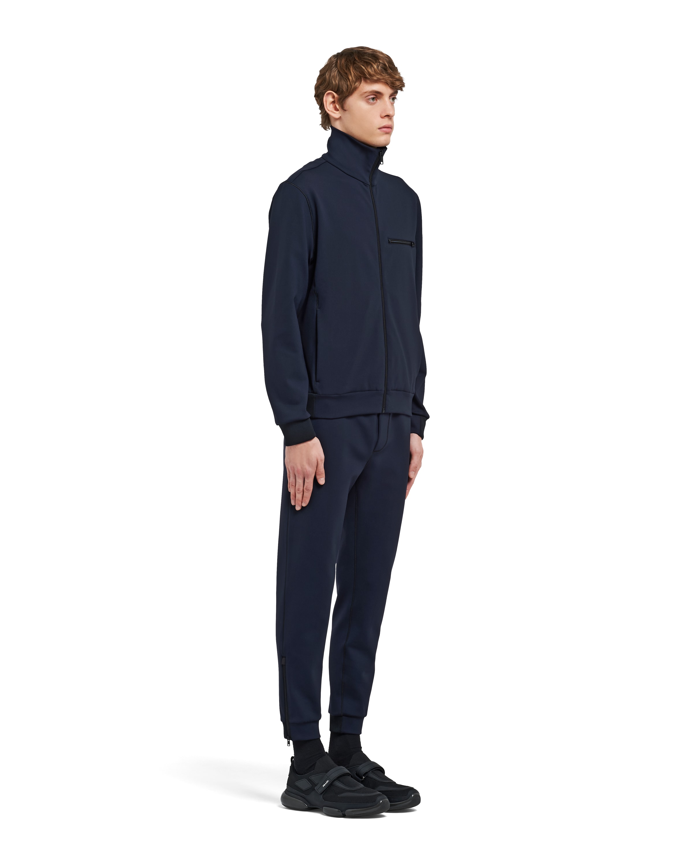 Blue/black Technical jersey jacket Prada