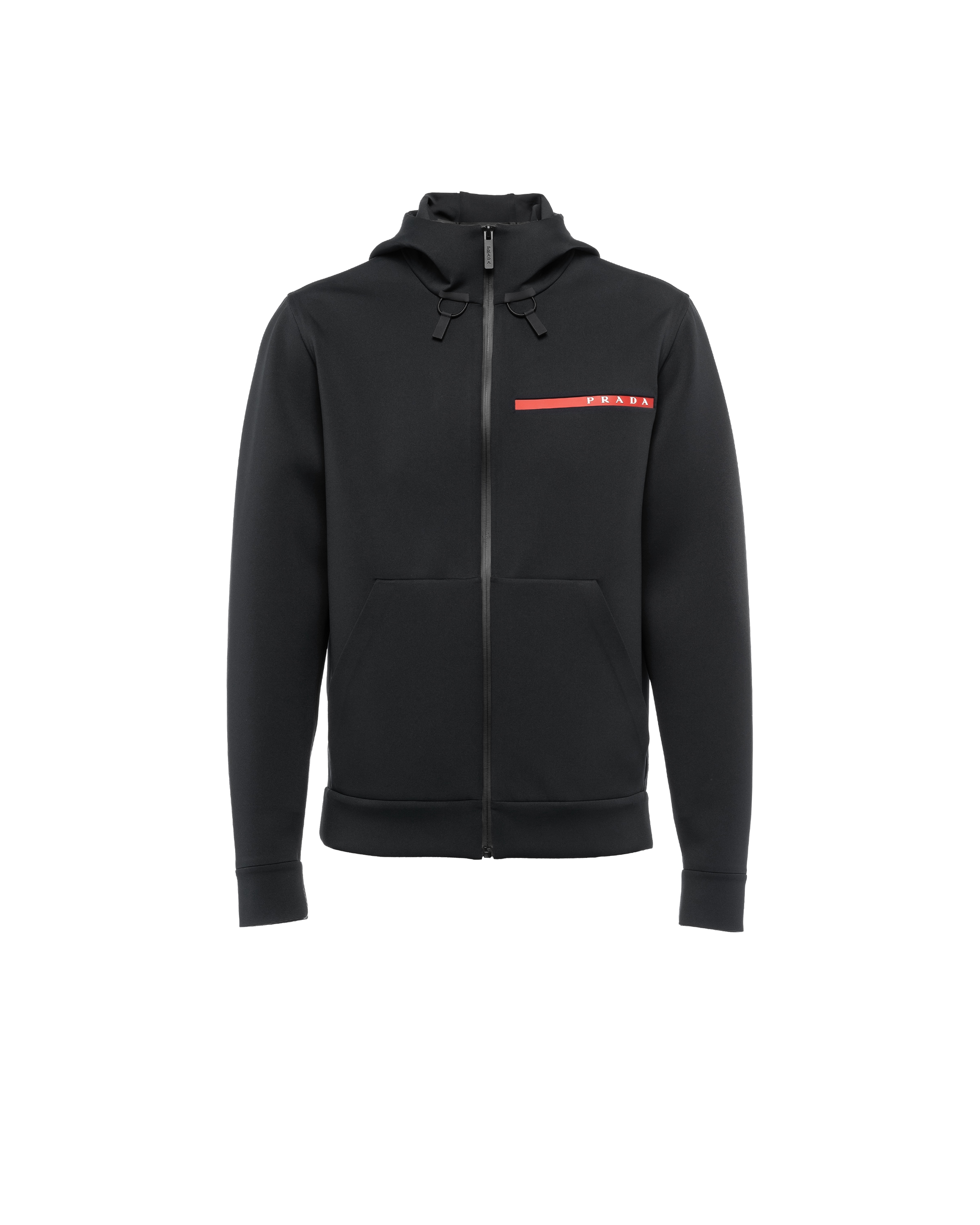 Prada Kapuzenpullover Aus Funktionsgewebe, Herren, Schwarz, Größe S