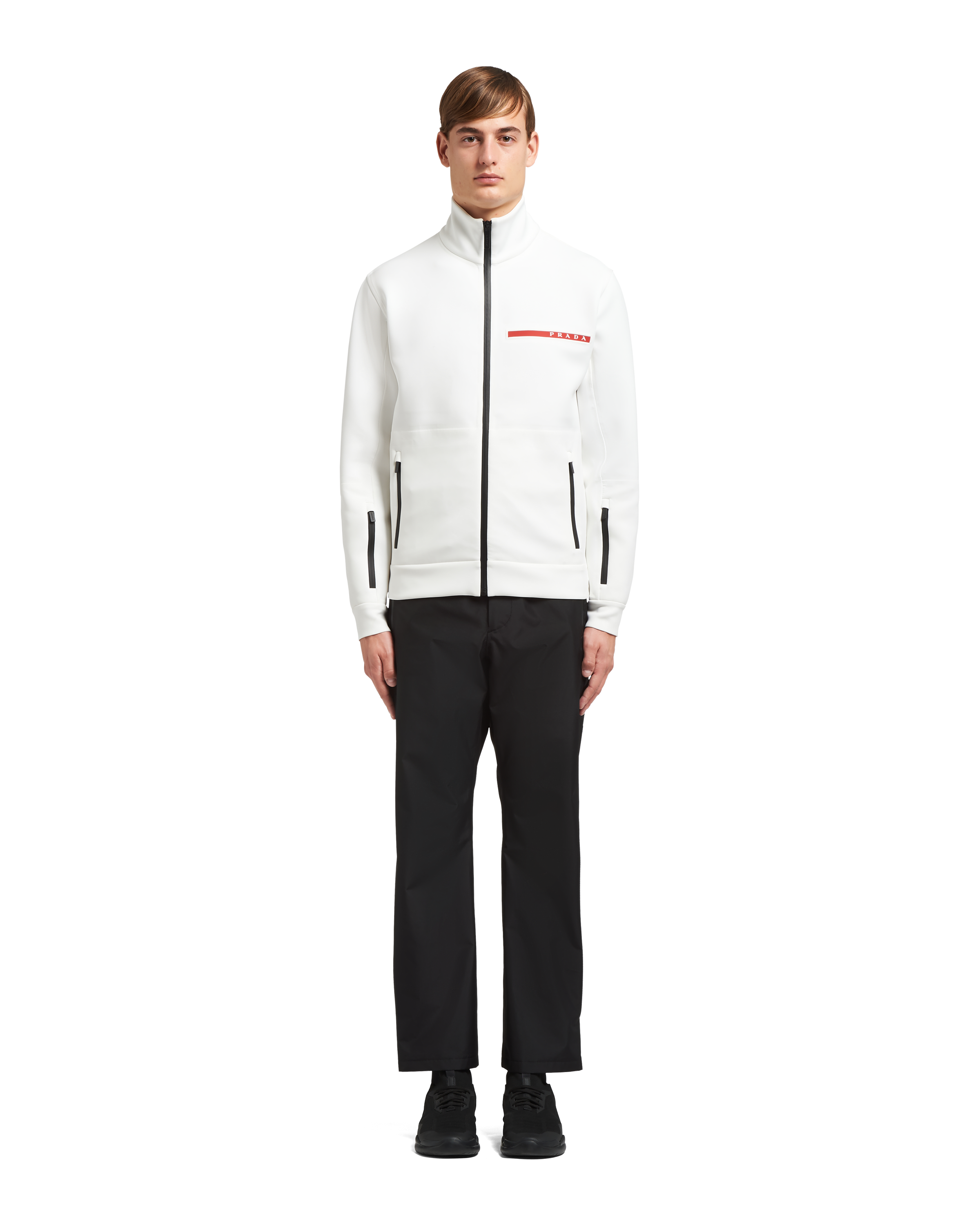 prada double technical jersey sweatshirt