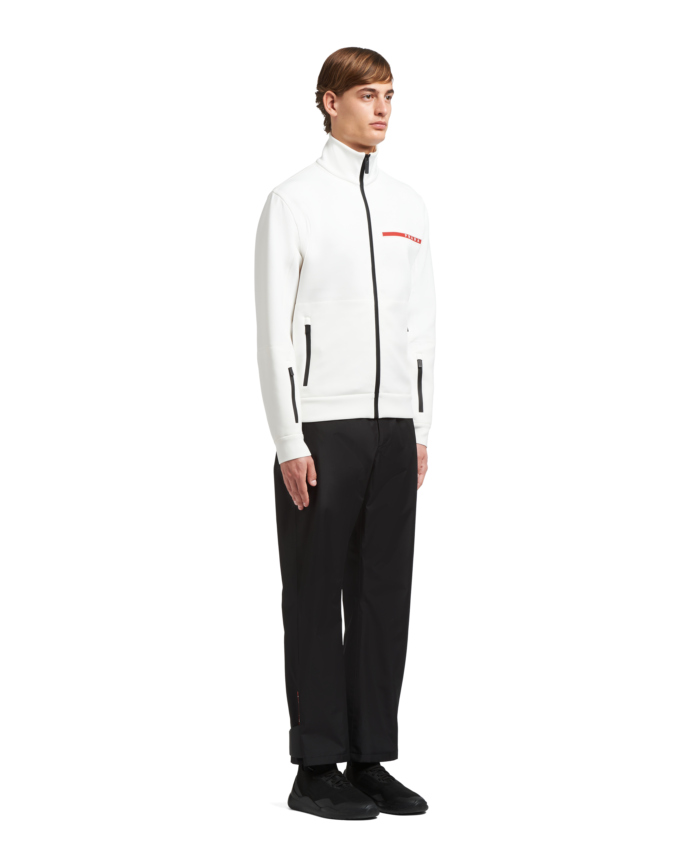 White Recycled Double Technical Jersey sweatshirt jacket | Prada
