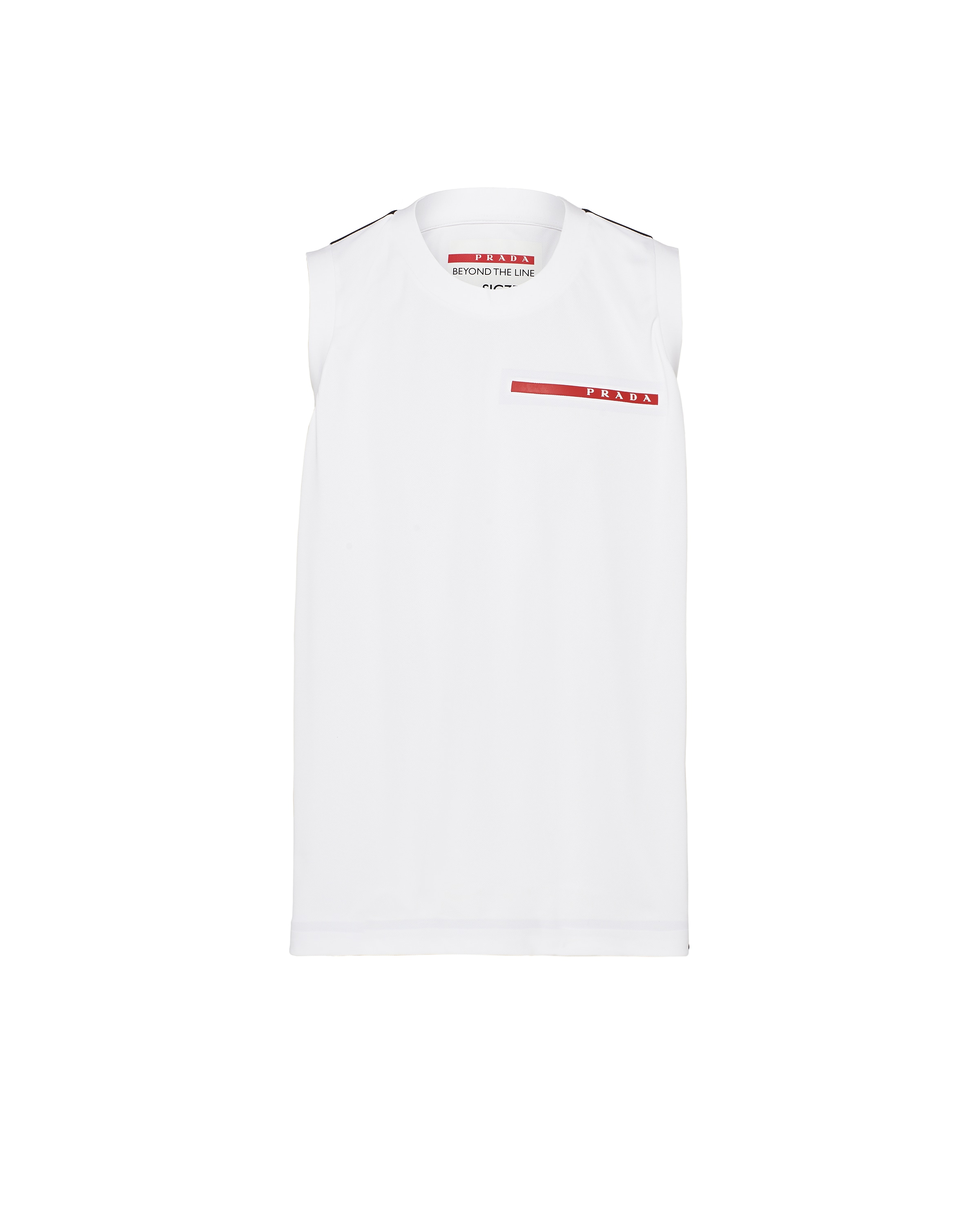 Prada Piqué Tank Top, Men, White, Size XXL