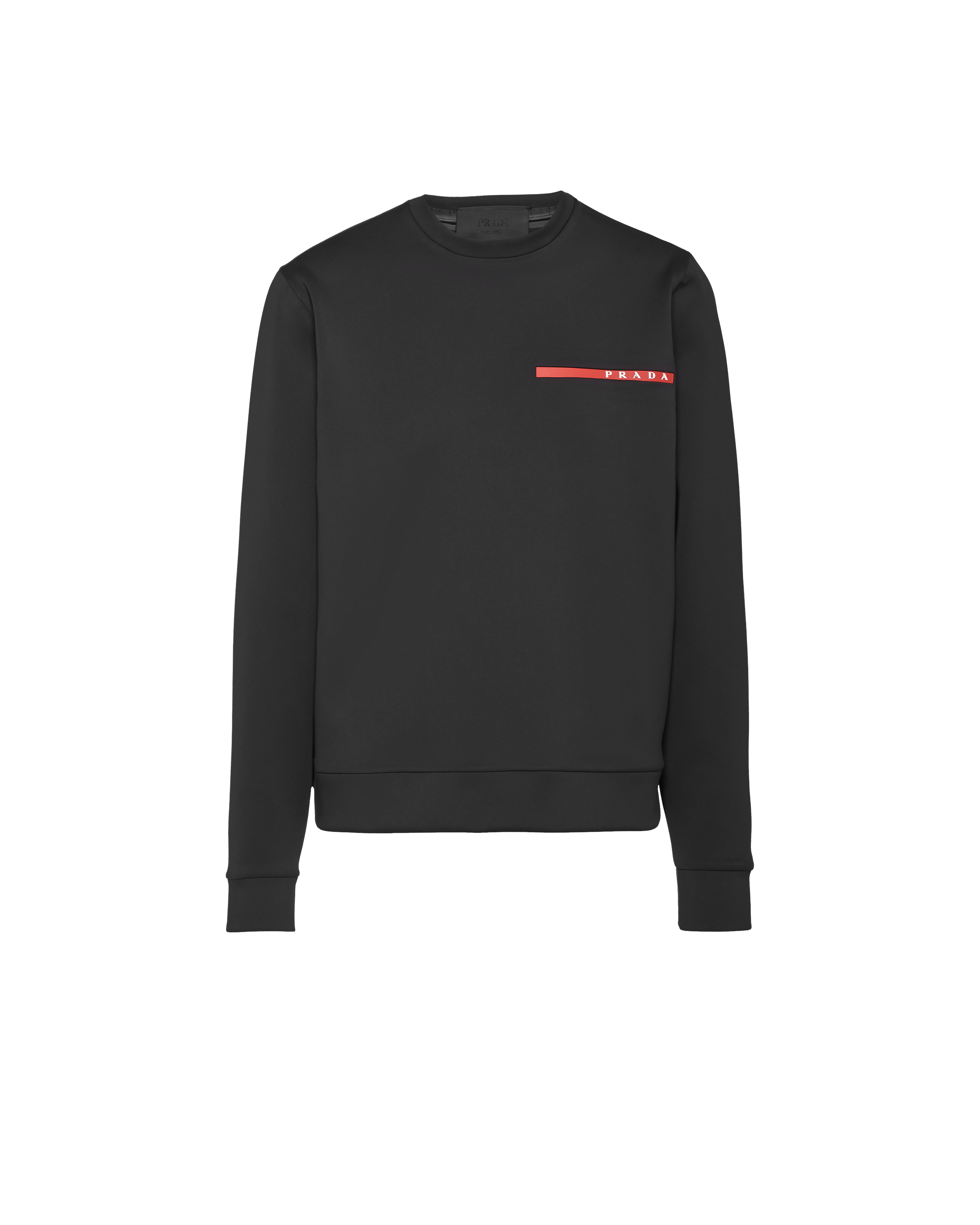 Prada Recycled Double Jersey Sweatshirt In Black