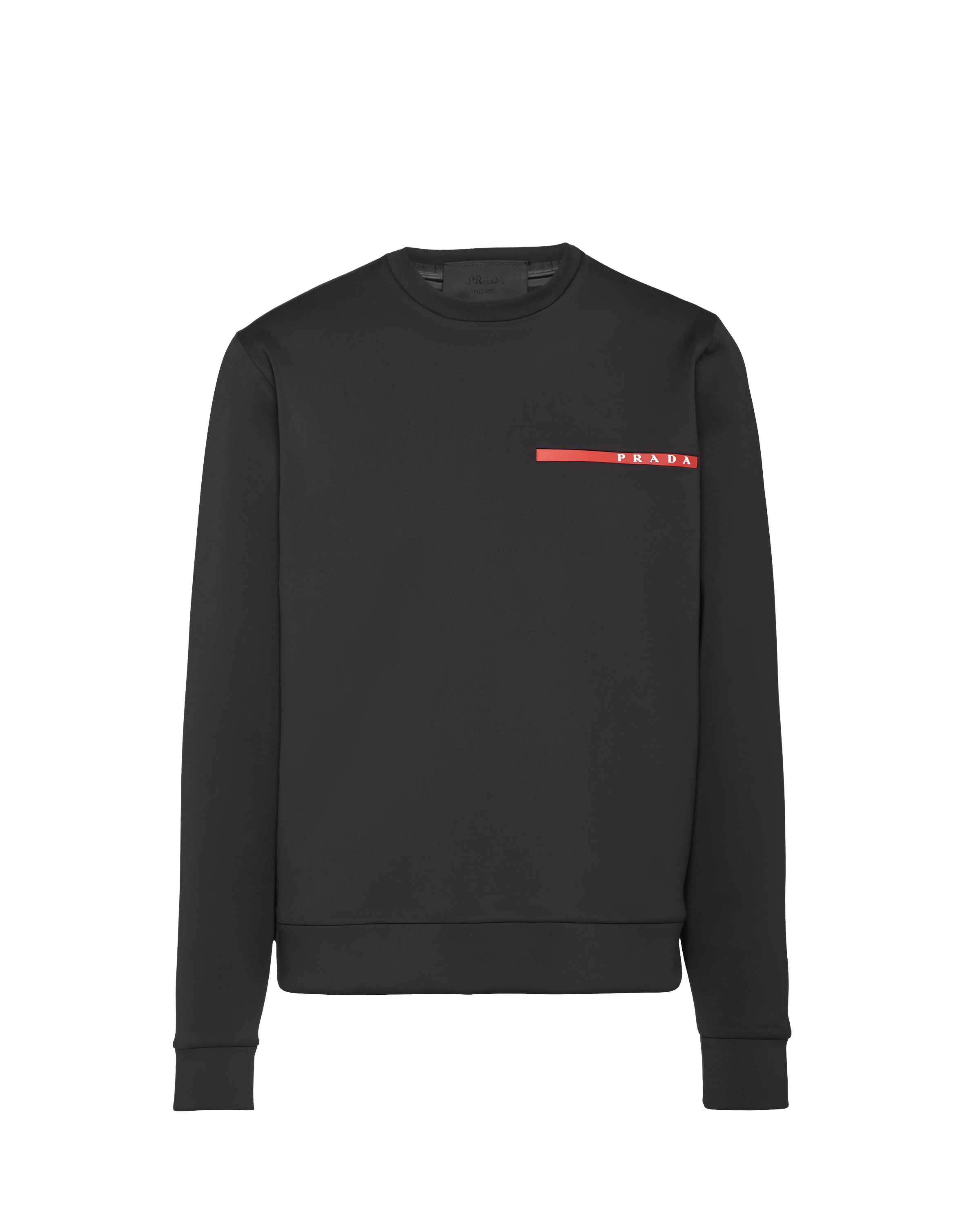Black Recycled Double Technical Jersey Sweatshirt PRADA