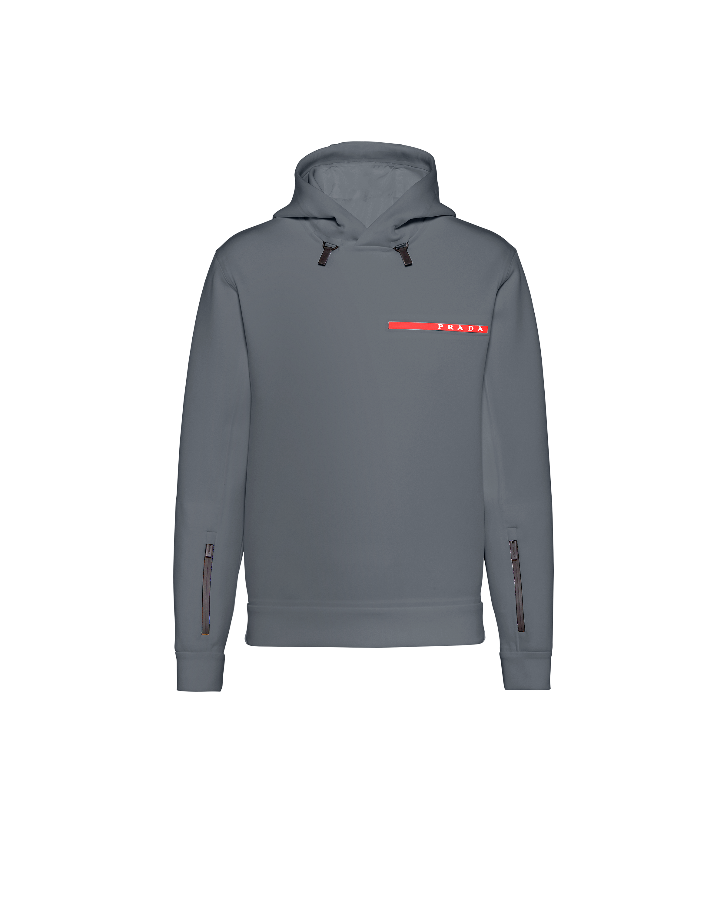 Prada Recycled Double Jersey Sweatshirt In Iron Gray