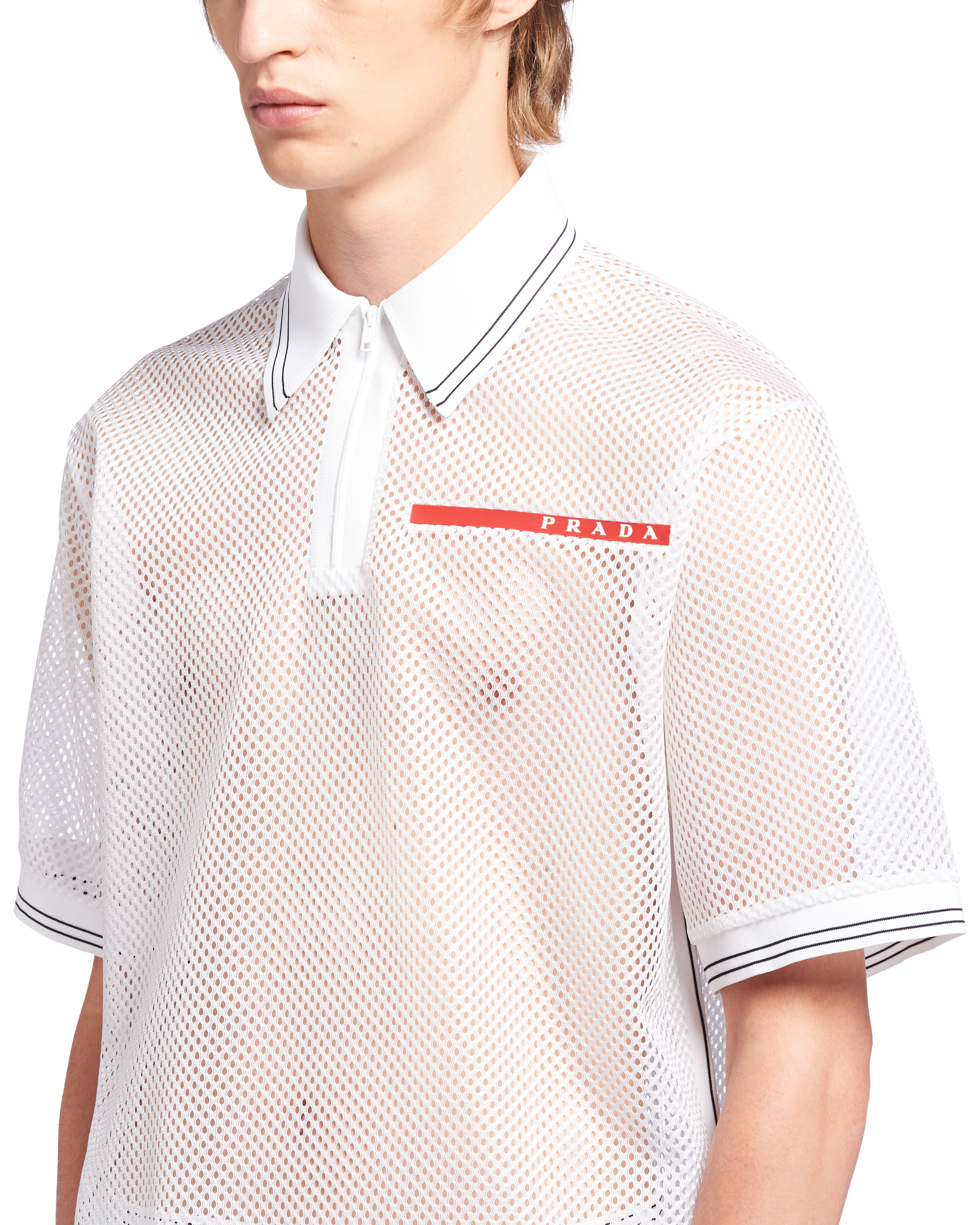 prada white polo