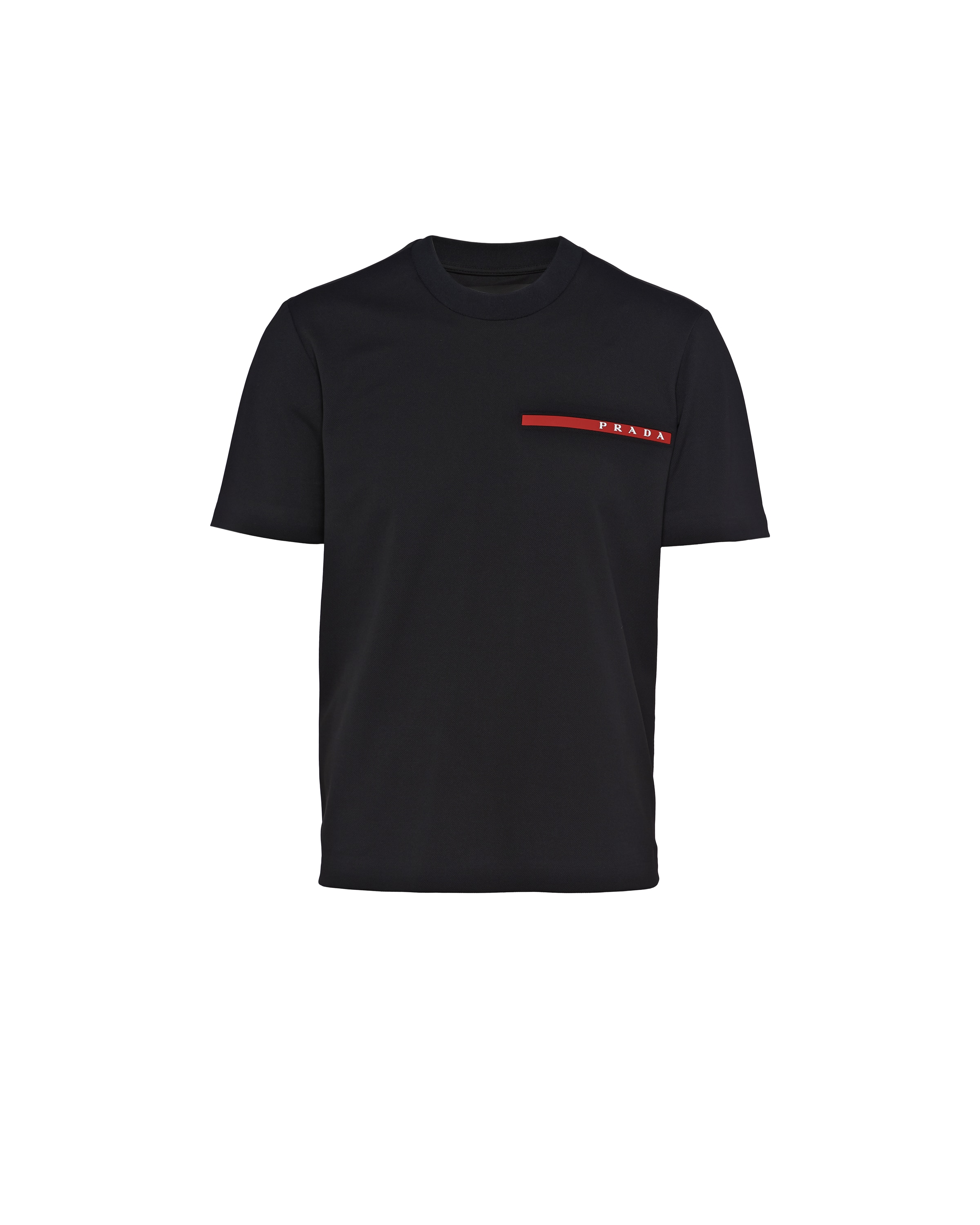 Prada Piqué T-shirt, Men, Black, Size XXL