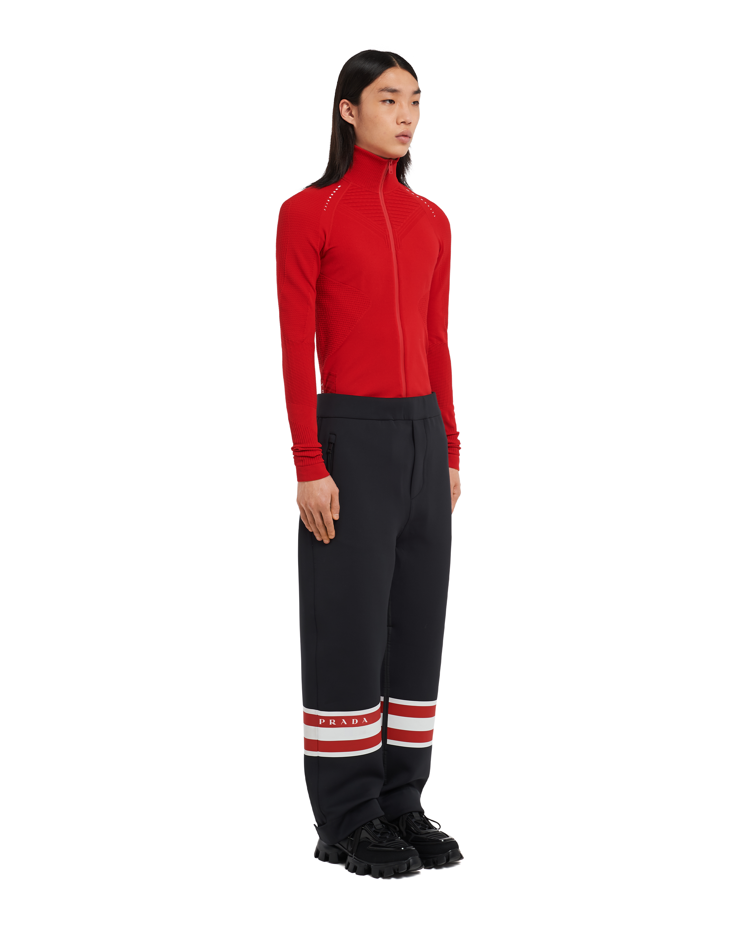 Prada Calça em tecido técnico estampado 3