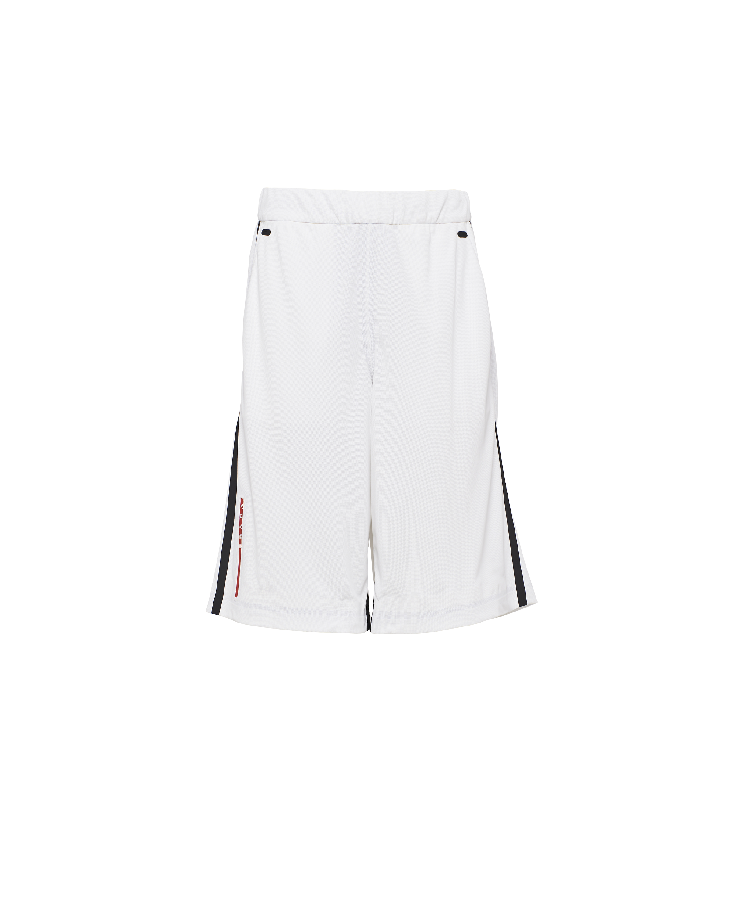 Prada Piqué Bermudas With Tape Seams In White