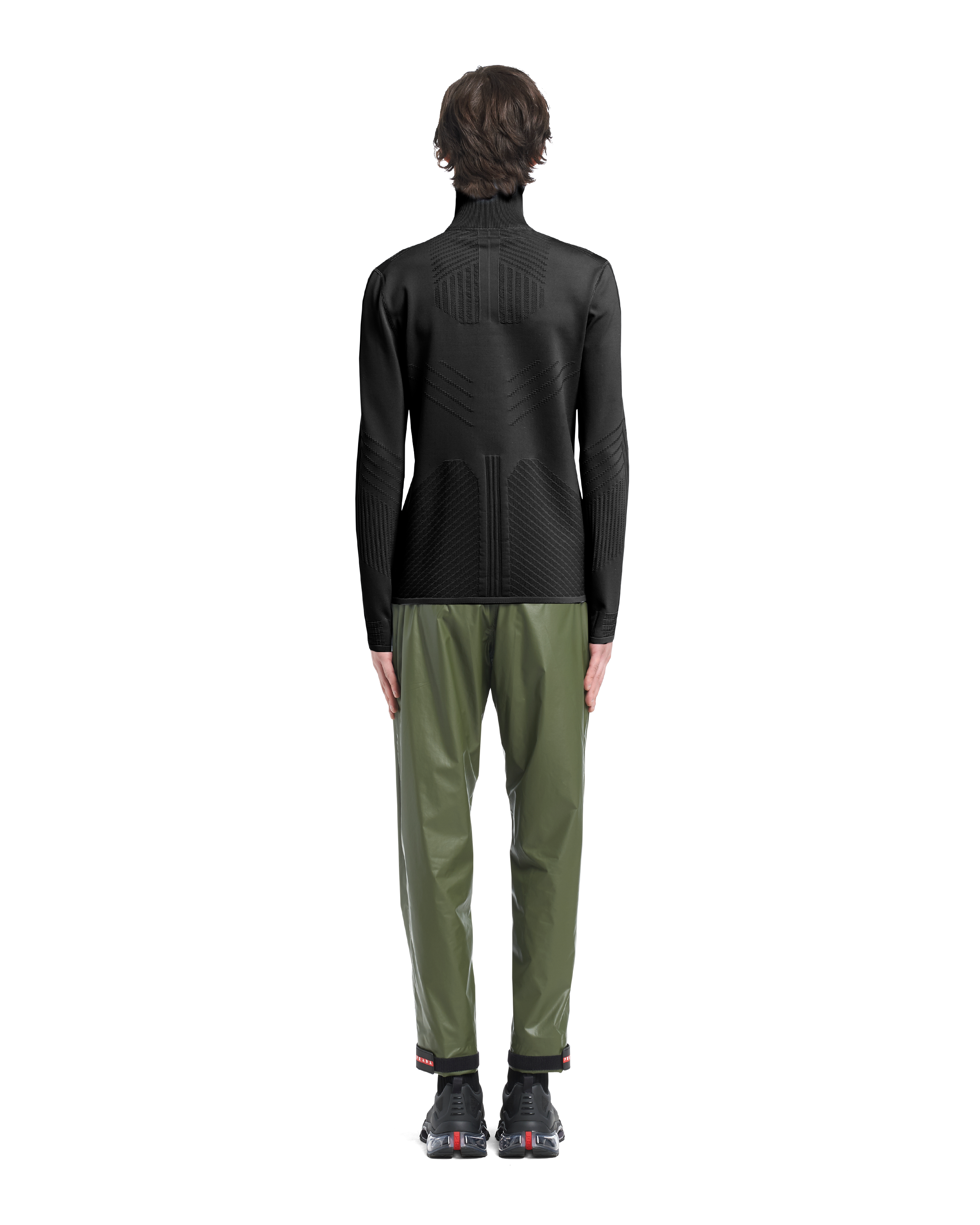 Black Techno knit turtleneck | Prada