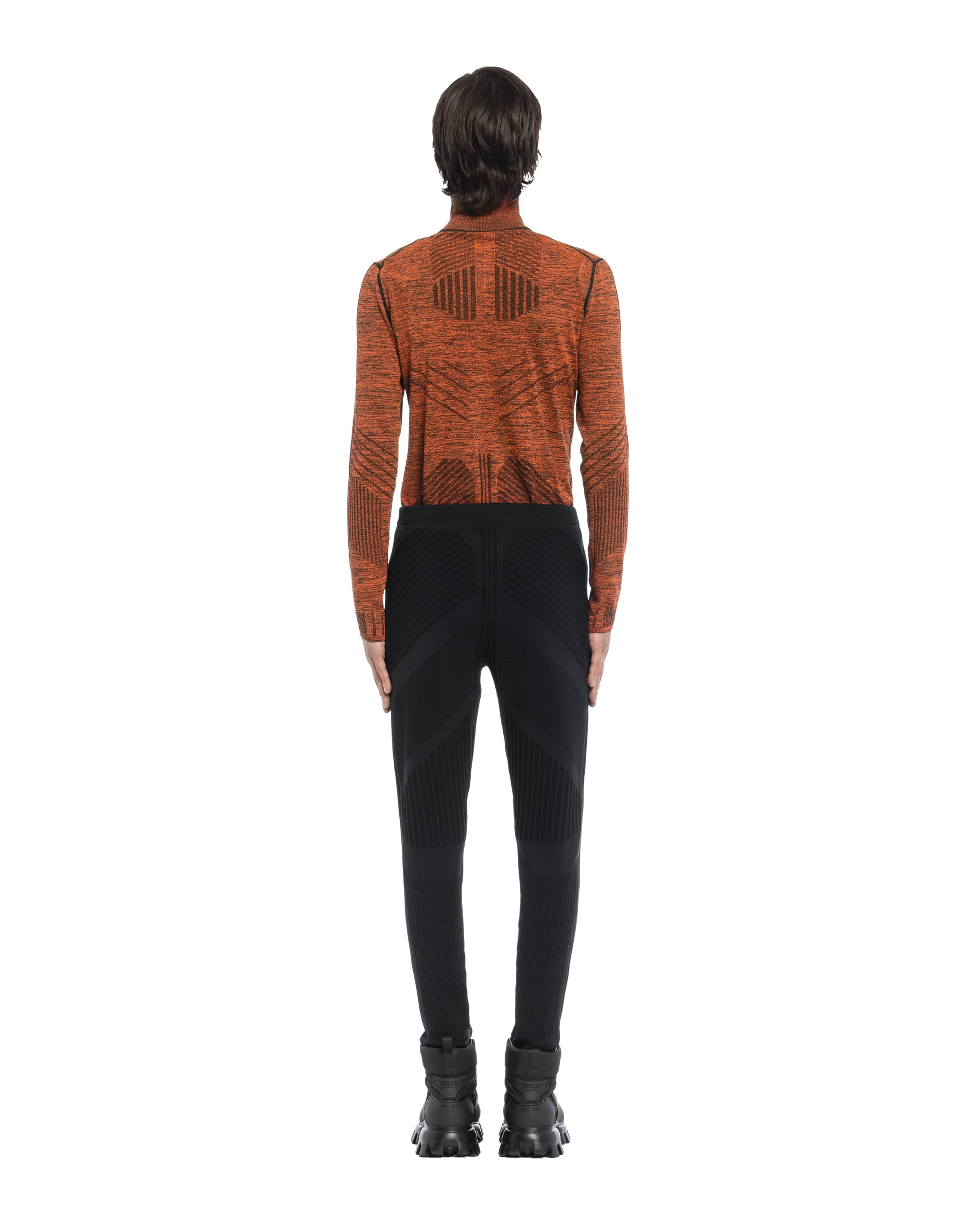 Prada Techno Knit Technical Pants In Black
