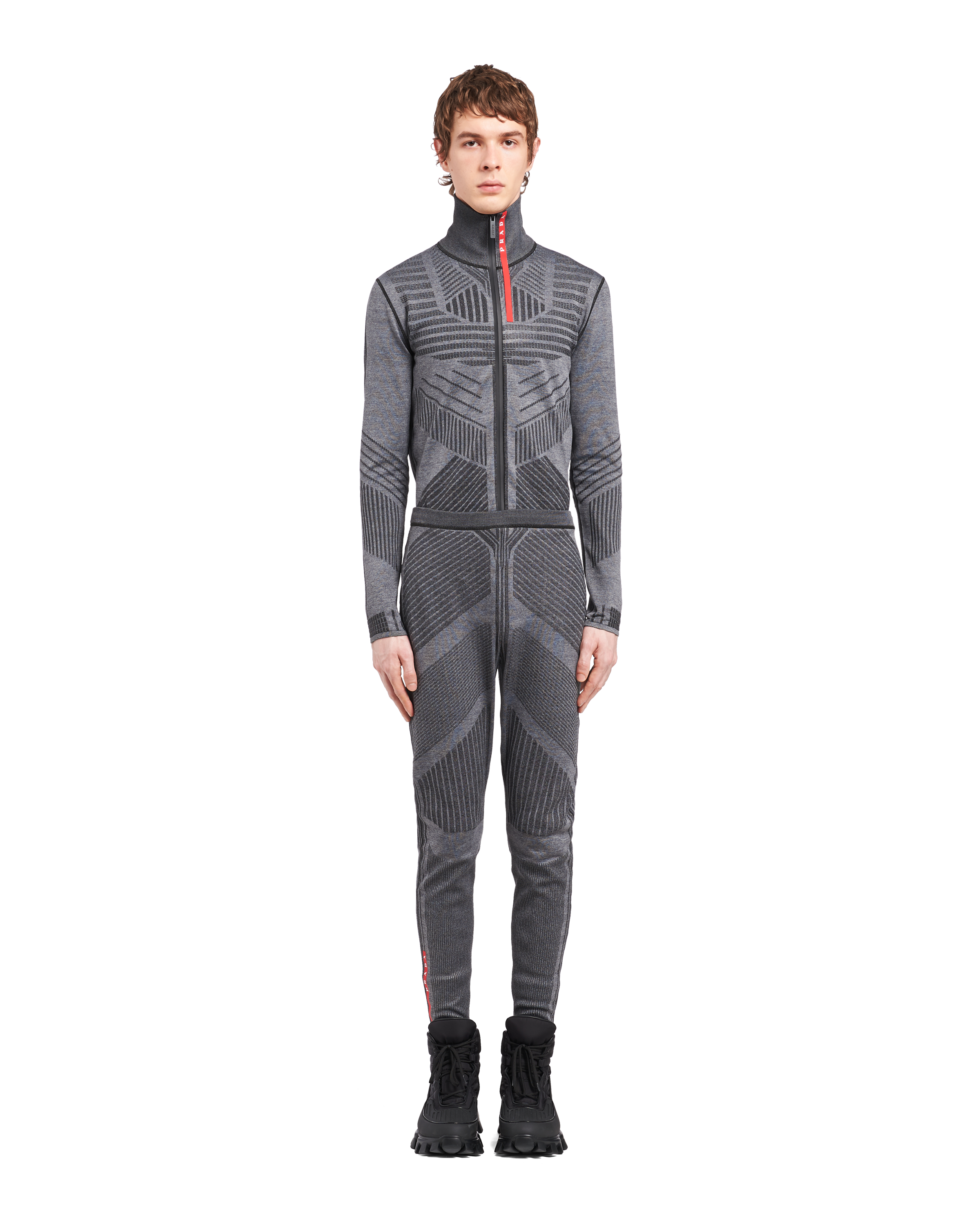 Slate Gray Technical Knit Pants | PRADA - Italy