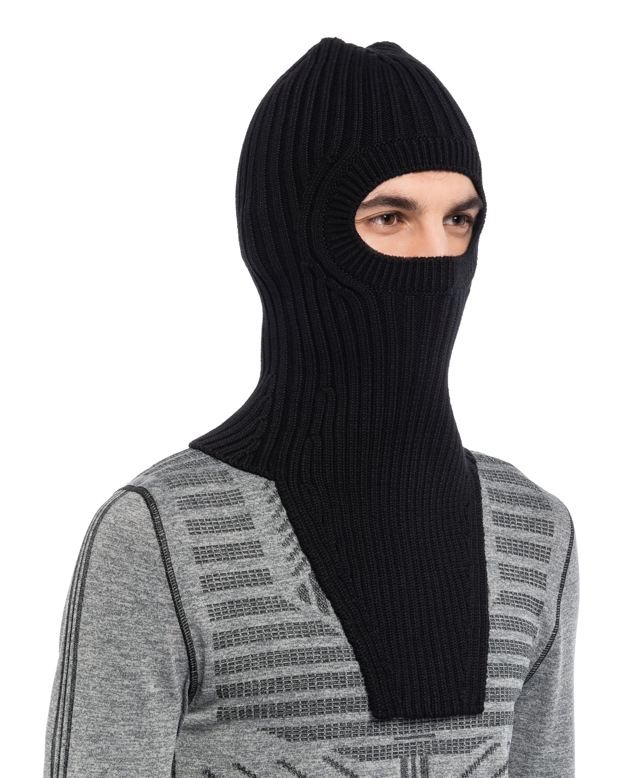 Black Wool ski mask | Prada