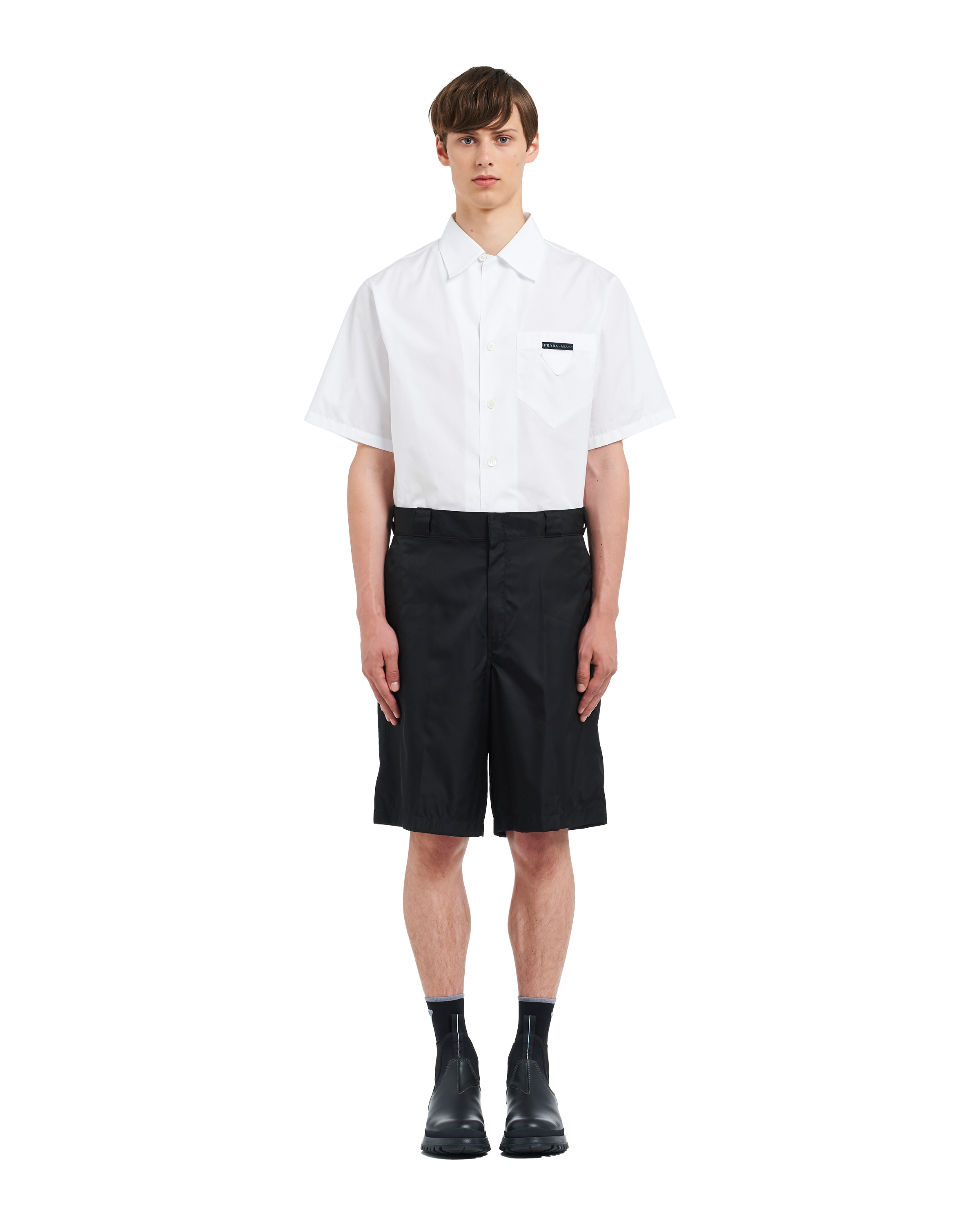 Schwarz Bermudas Aus Re Nylon Prada