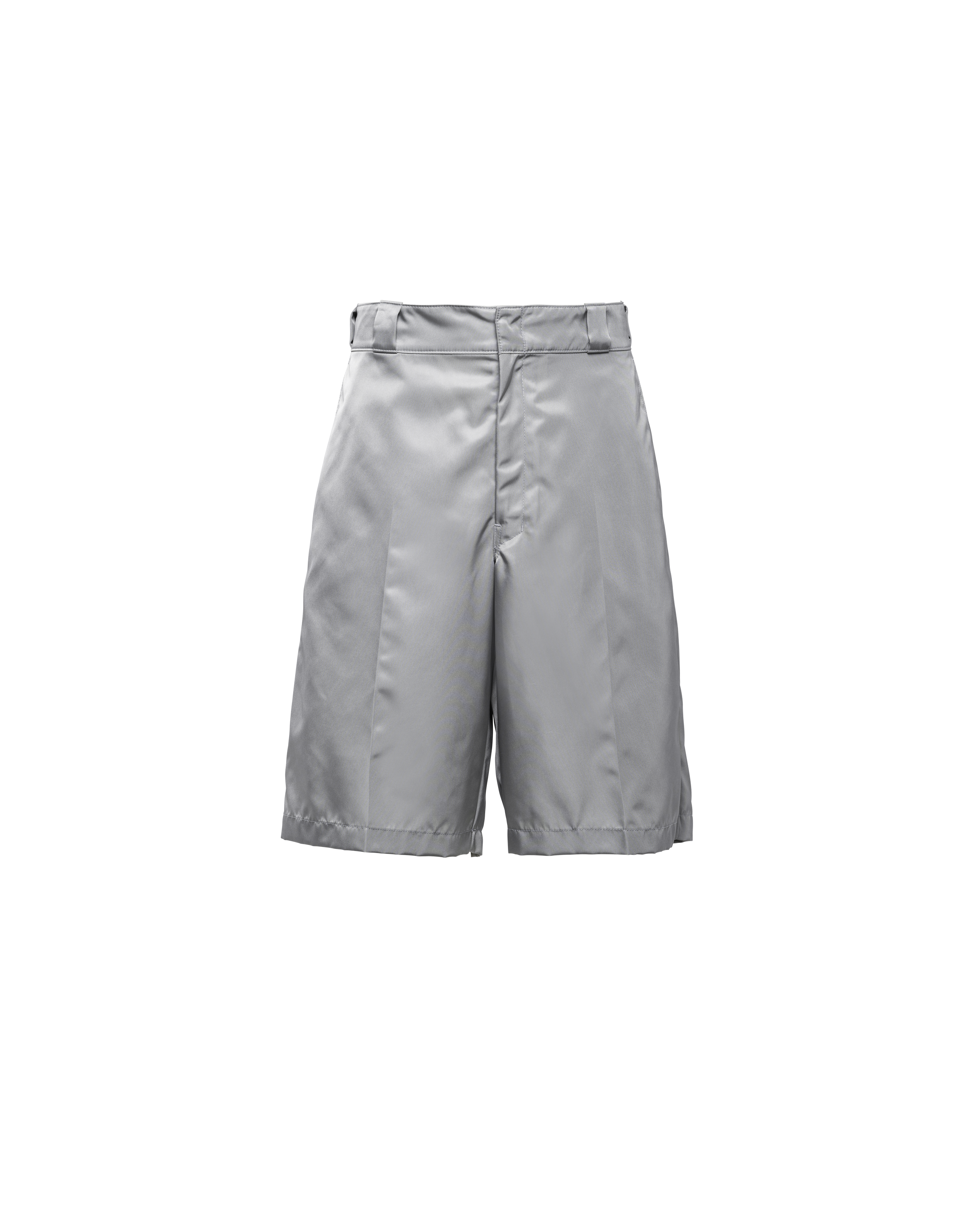 Prada Re-nylon Bermudas In Marble Gray
