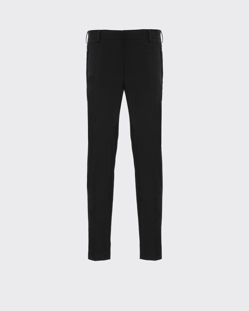 Black Stretch technical fabric trousers | Prada