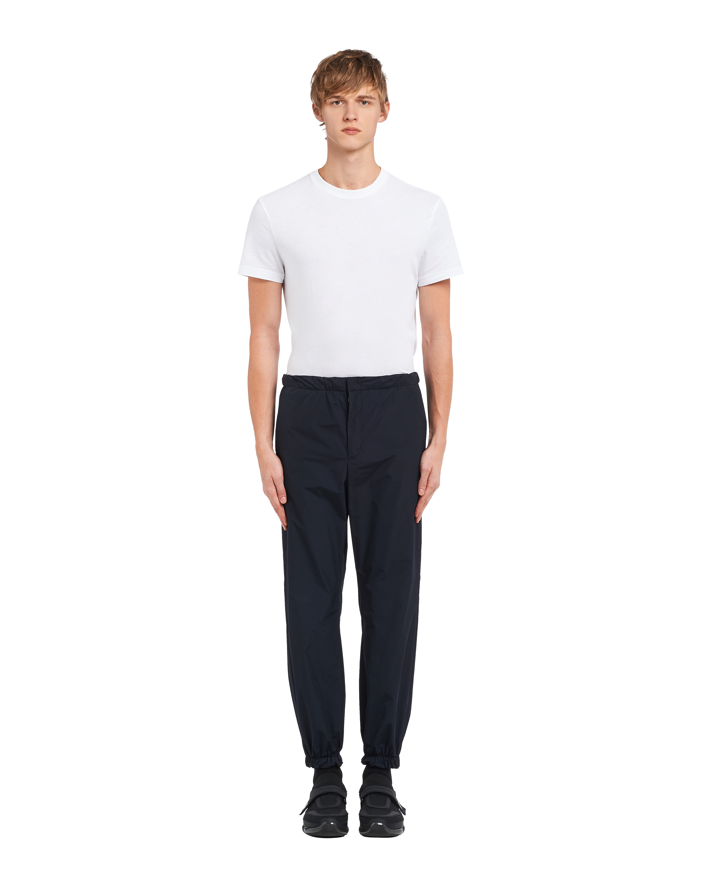 prada rubber cuff jogger pants