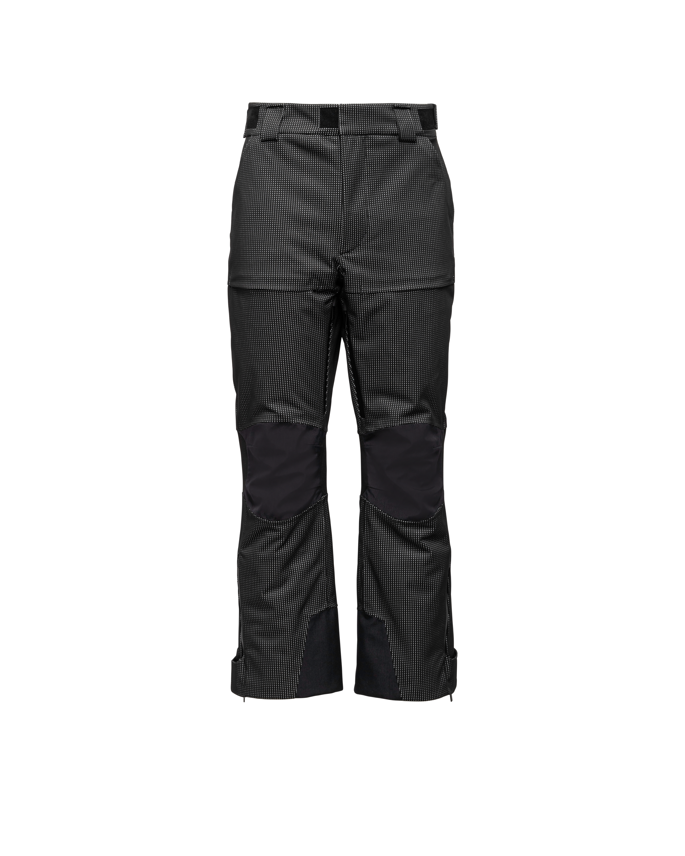 Prada Reflective Fabric Ski Pants In Black/silver