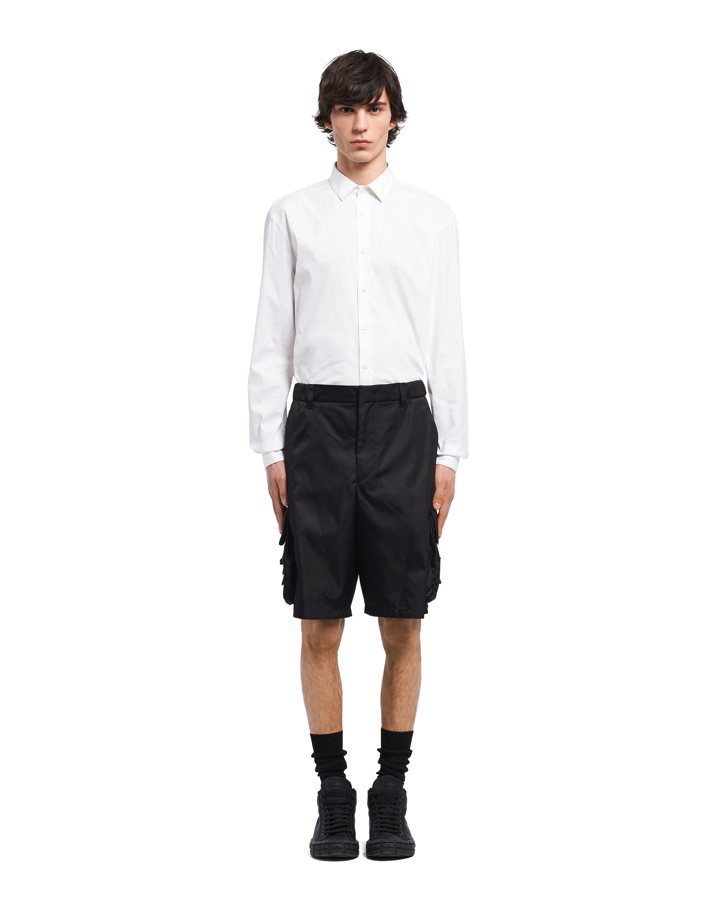 【アウトレット☆送料無料】 Black PRADA | Bermudas Re-nylon パンツ