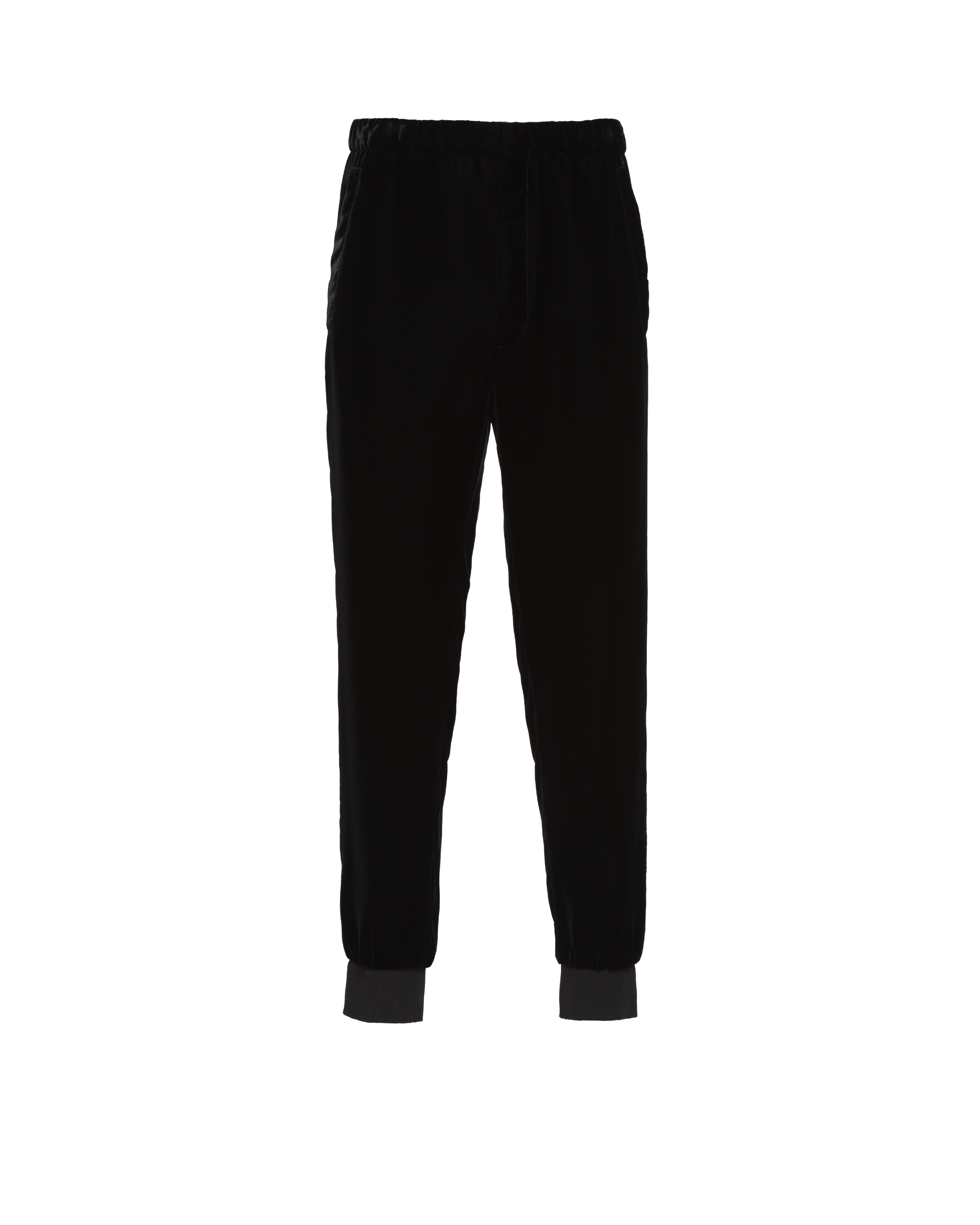 Shop Prada Velvet Pants In Black